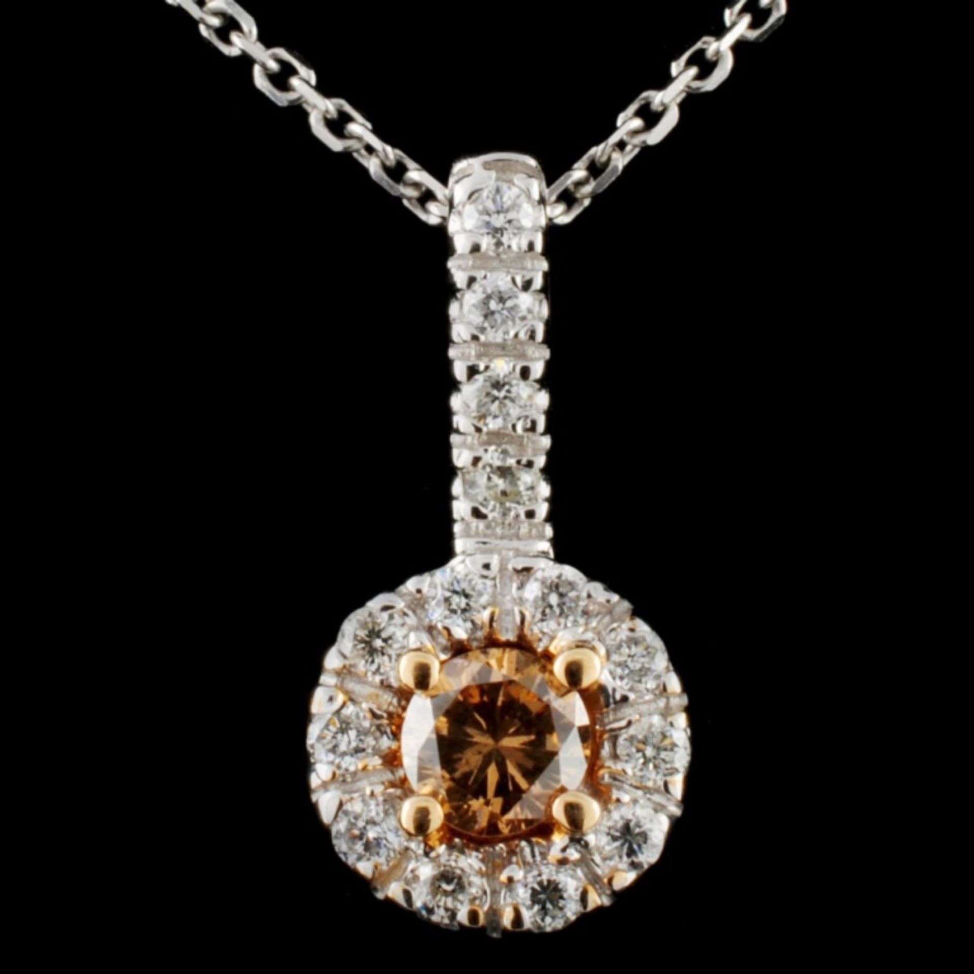 14K White Gold 0.40ctw Fancy Diamond Pendant - Image 2 of 3