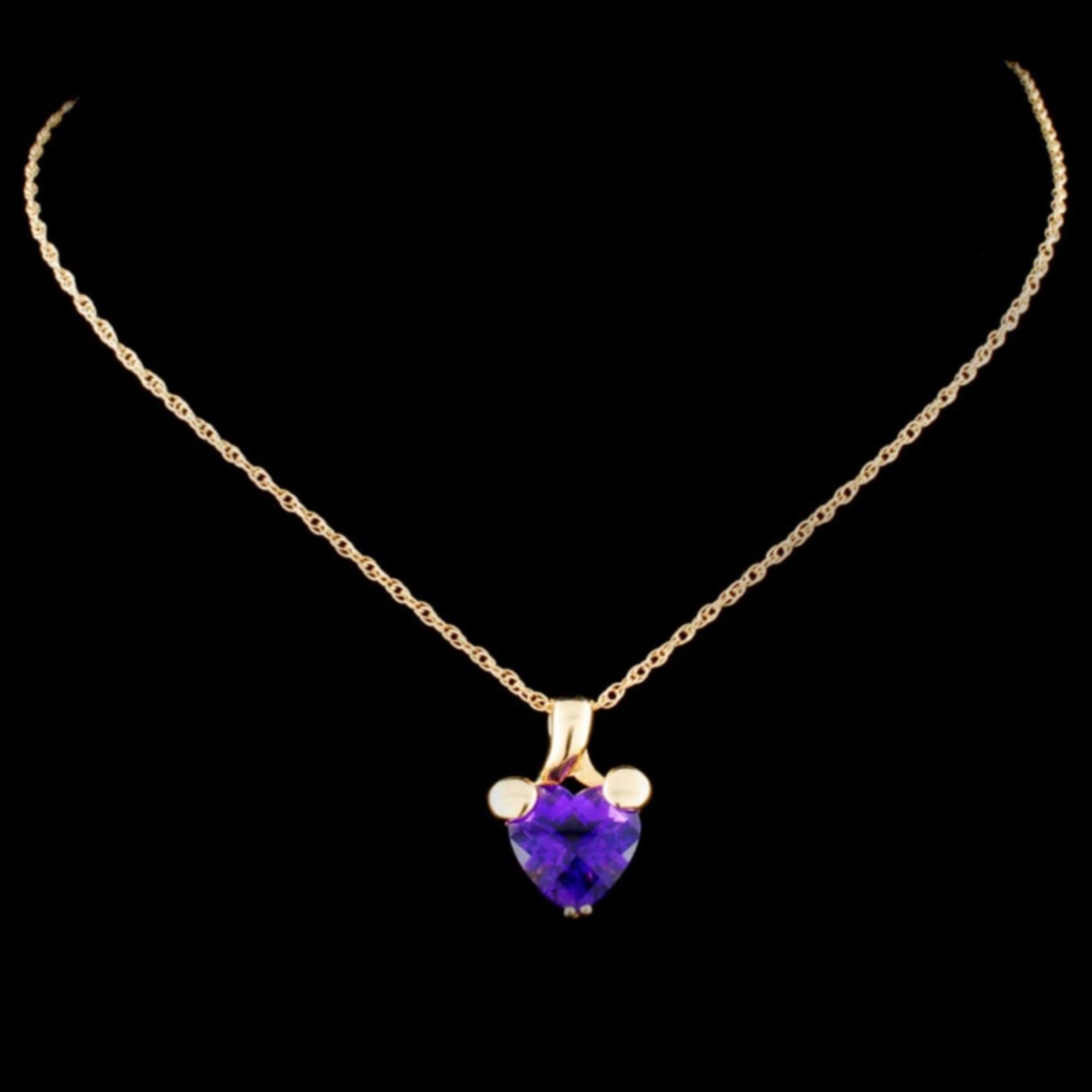 14K Gold 1.90ct Amethyst Pendant - Image 2 of 2