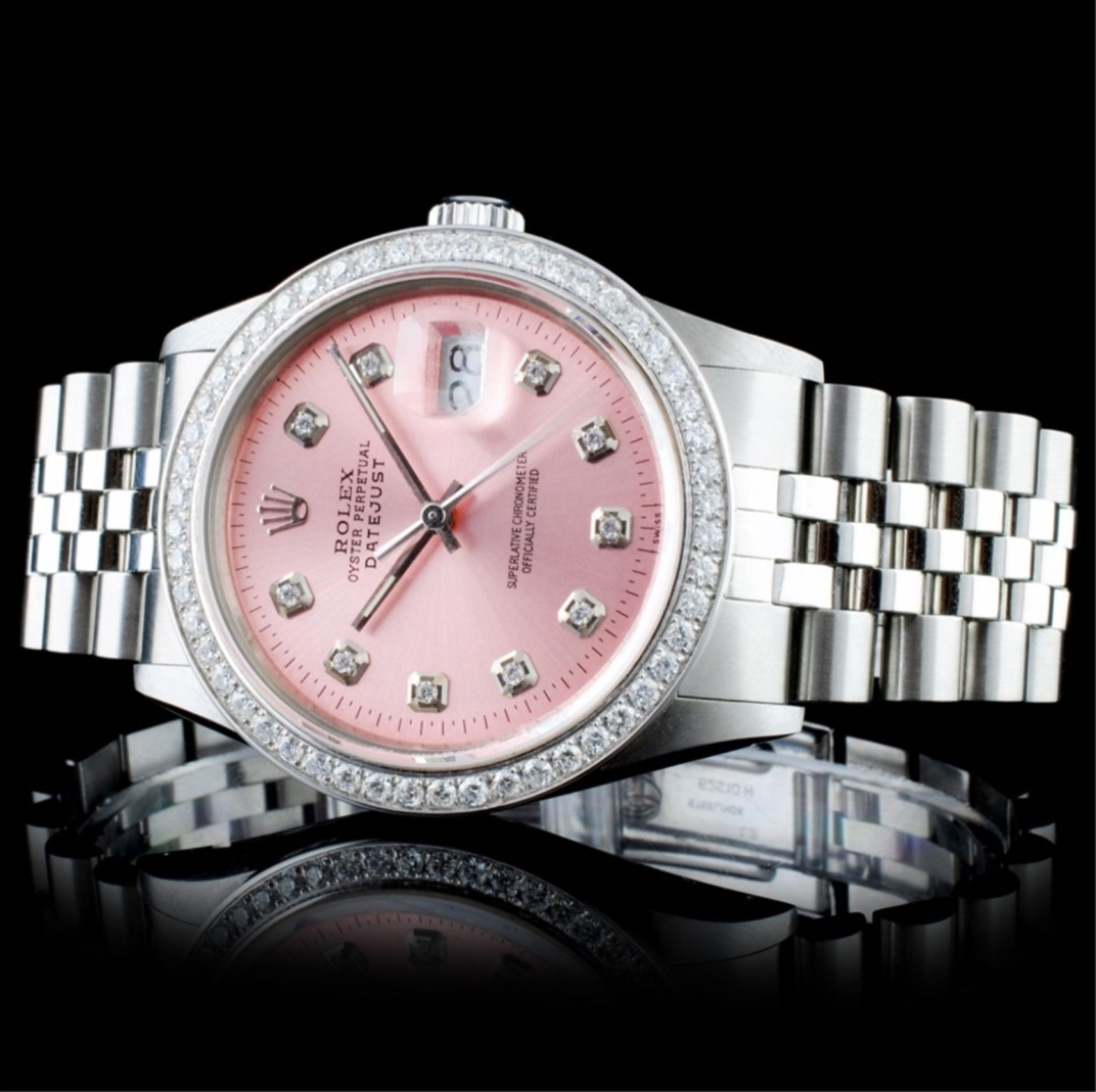 Rolex SS DateJust Diamond 36mm Wristwatch - Image 3 of 6