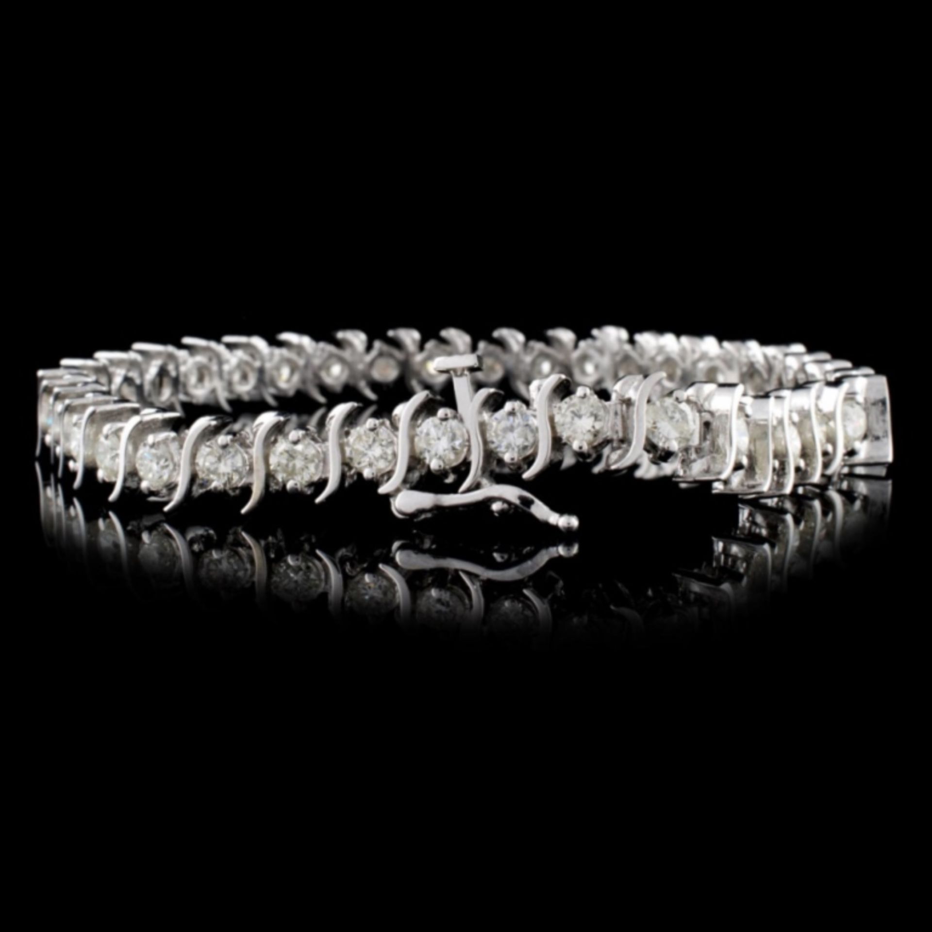 14K White Gold 5.00ctw Diamond Bracelet - Image 2 of 3