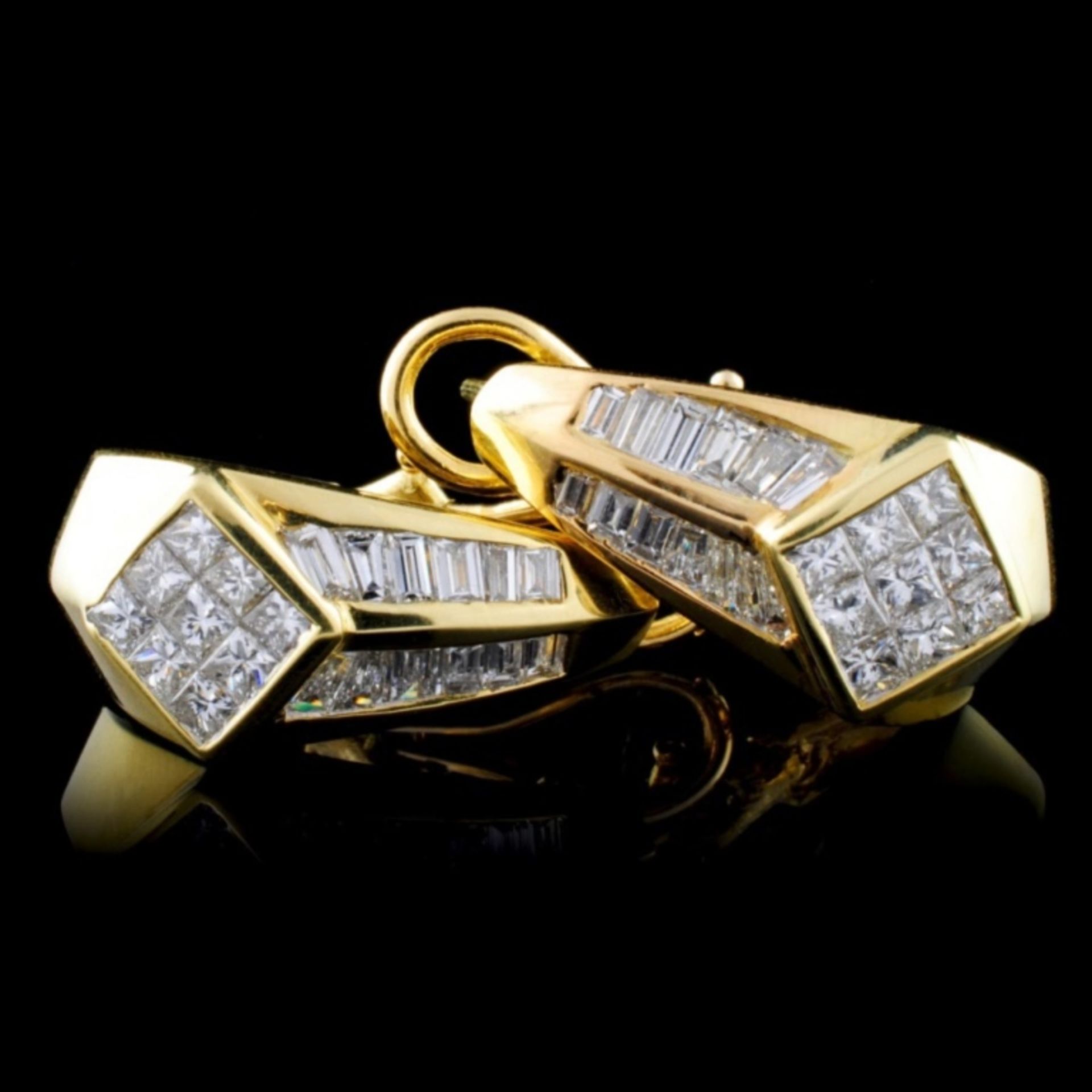 18K Yellow Gold 2.32ctw Diamond Earrings - Image 2 of 3