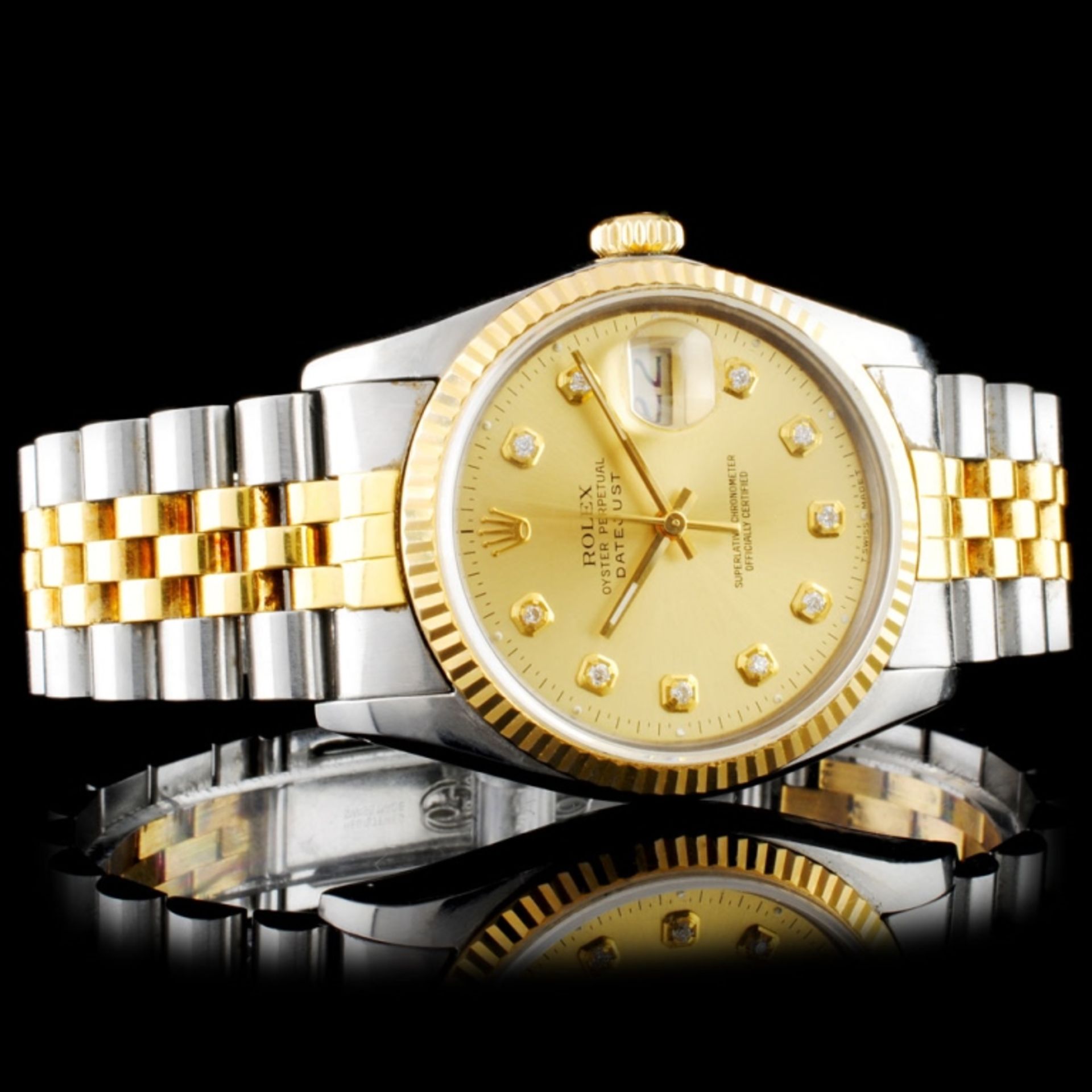 Rolex DateJust YG/SS Diamond 36mm Wristwatch - Image 3 of 7