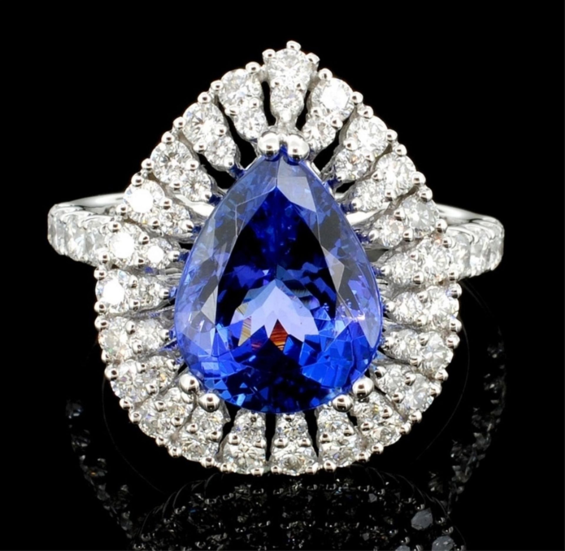 18K White Gold 3.97ct Tanzanite & 1.12ct Diamond R - Image 3 of 4