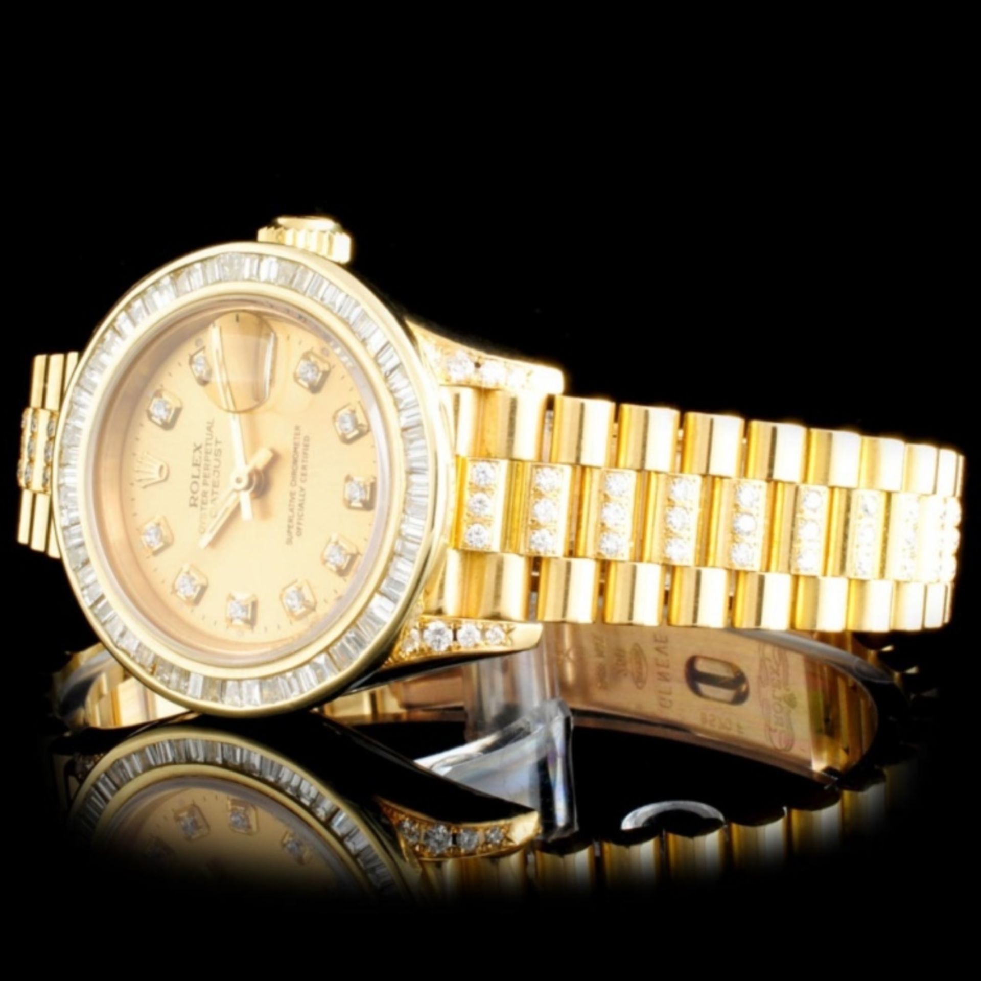 Rolex 18K YG DateJust 4.00ct Diamond Ladies Watch - Image 2 of 5