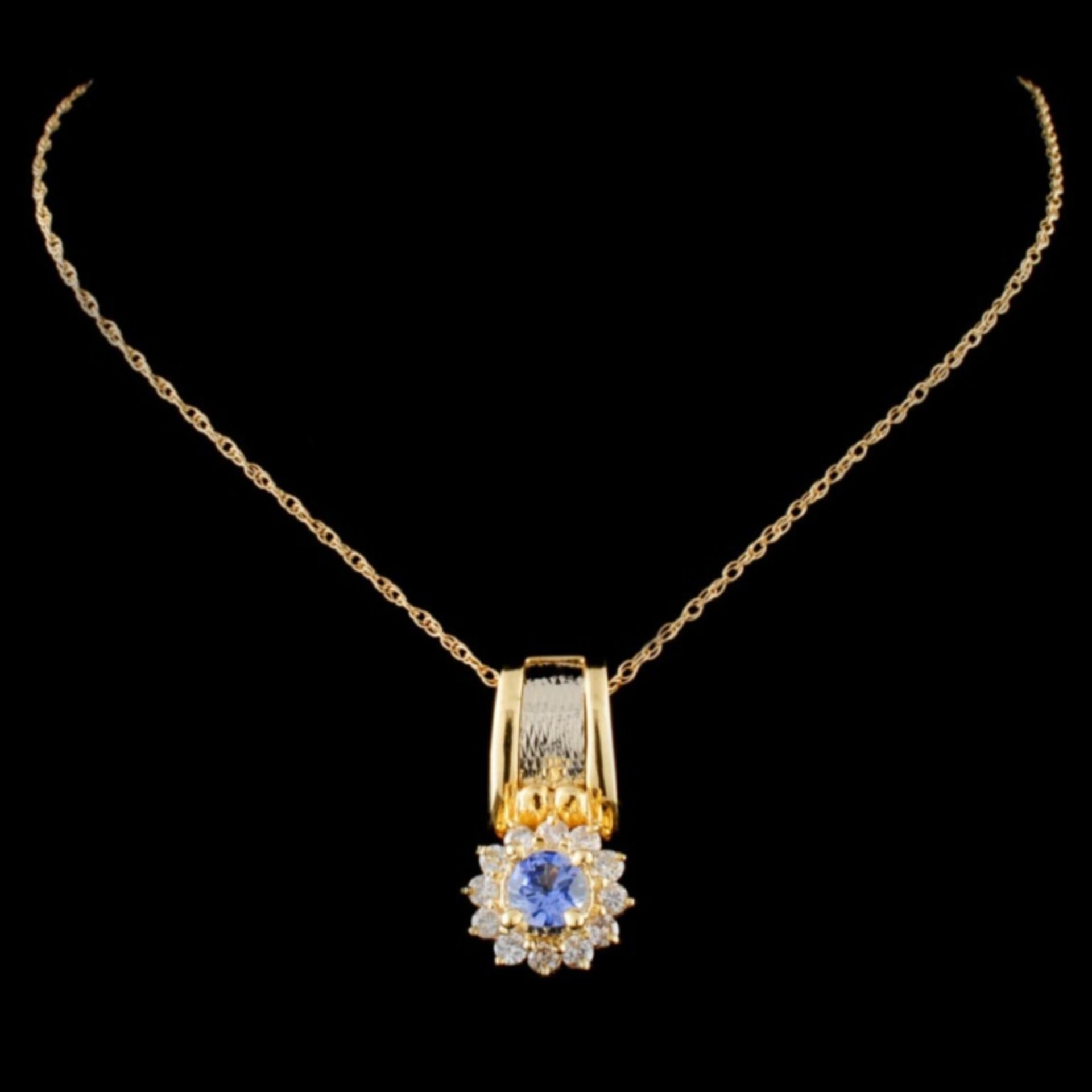 14K Gold 0.50ct Tanzanite & 0.38ctw Diamond Pendan - Image 2 of 3