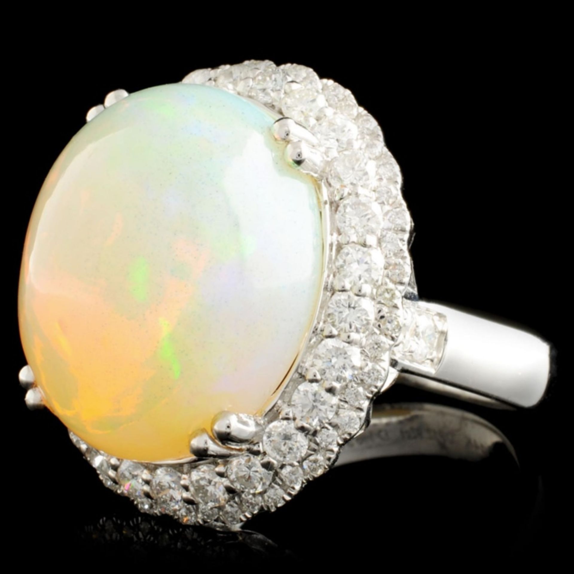 14K Gold 12.92ct Opal & 1.54ctw Diamond Ring - Image 2 of 5