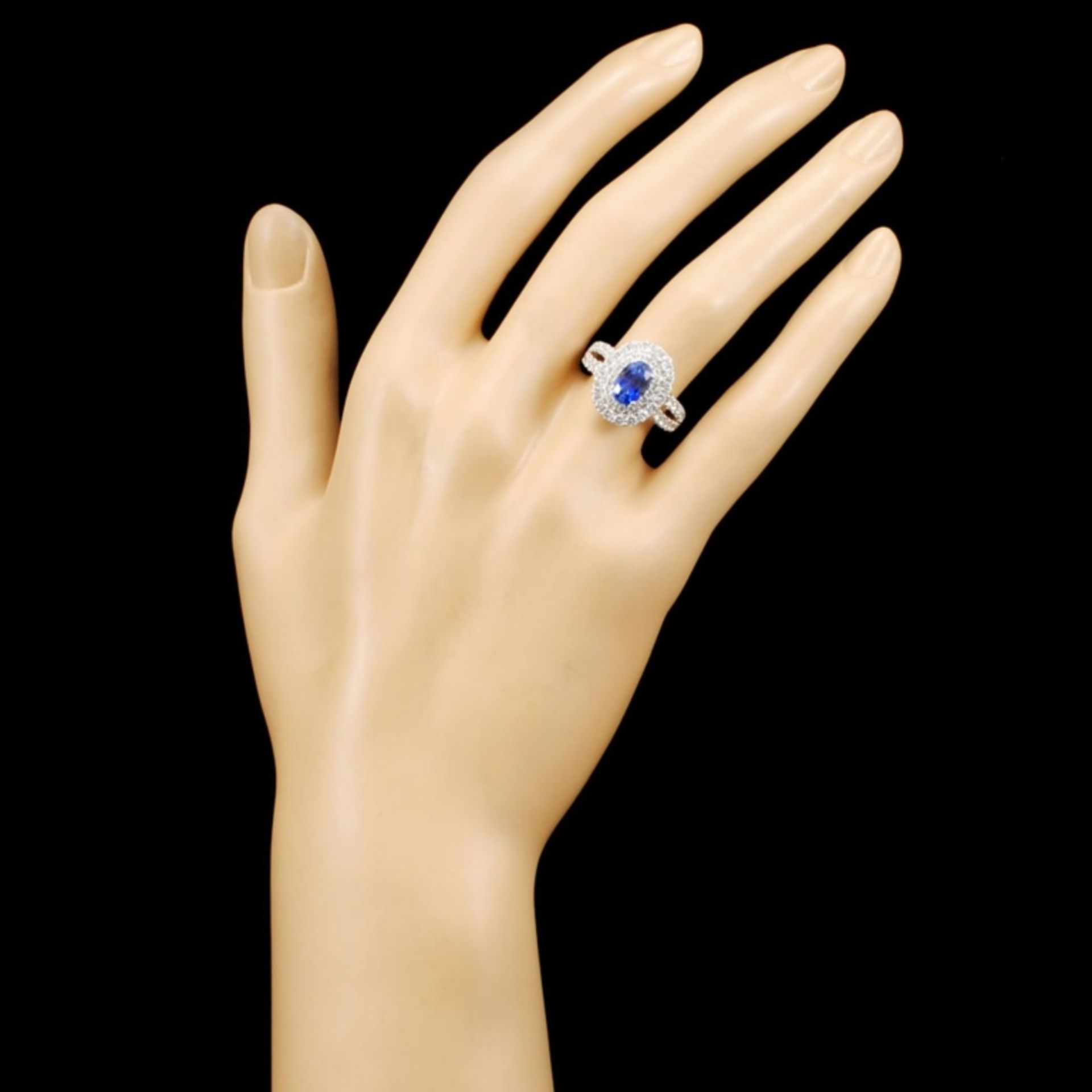 18K Gold 1.99ct Sapphire & 1.16ctw Diamond Ring - Image 4 of 5