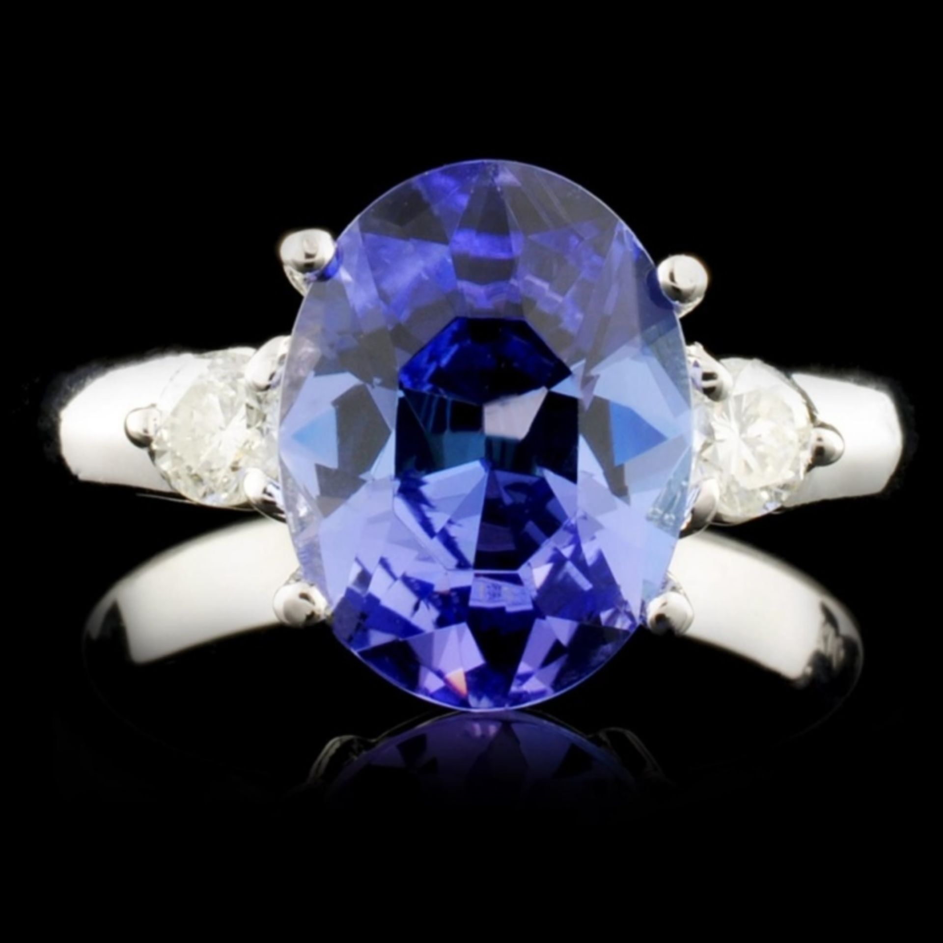 14K Gold 3.07ct Tanzanite & 0.30ctw Diamond Ring