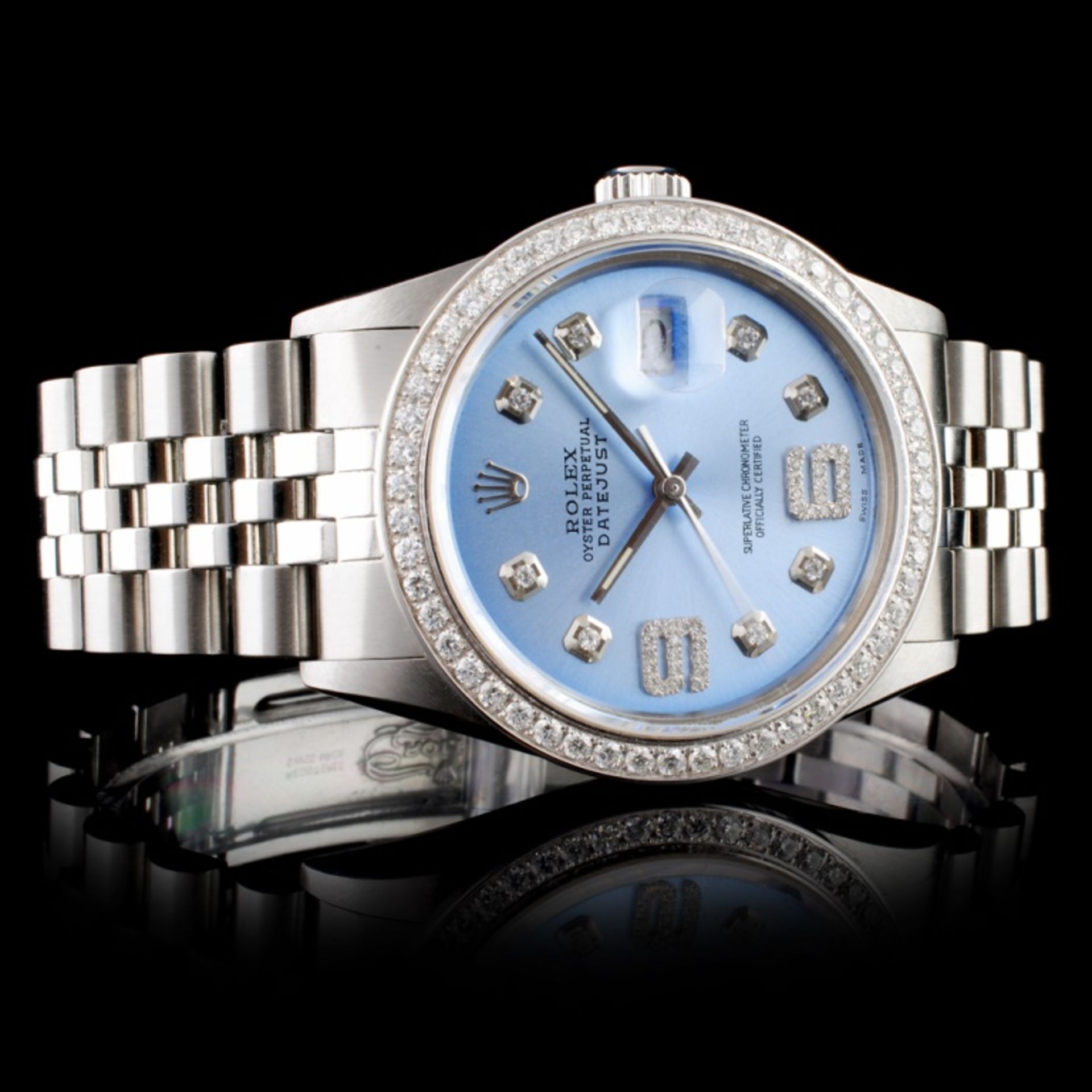 Rolex SS DateJust Diamond 36mm Wristwatch - Image 2 of 6