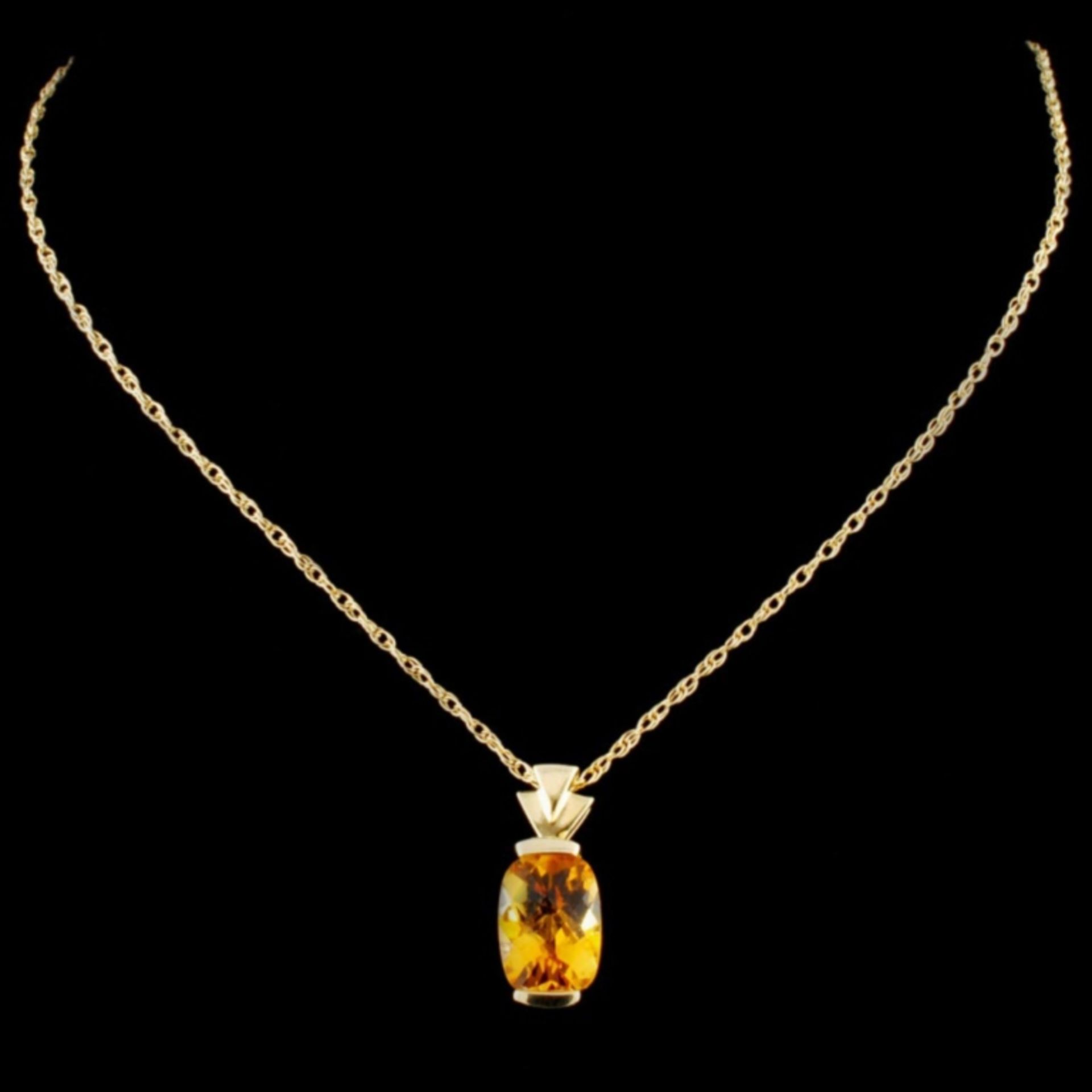 14K Gold 1.80ctw Topaz Pendant - Image 2 of 2