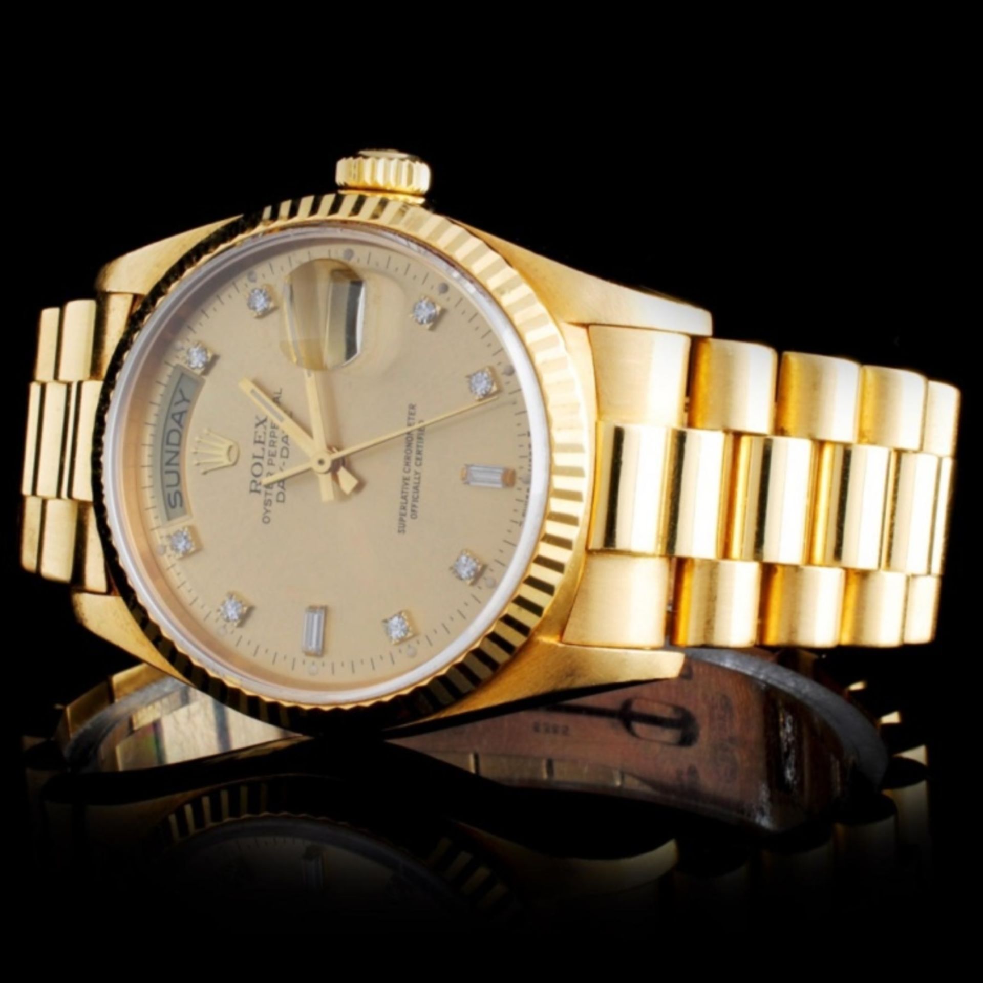 Rolex 18K DayDate Men's Diamond Wristwatch - Image 2 of 5