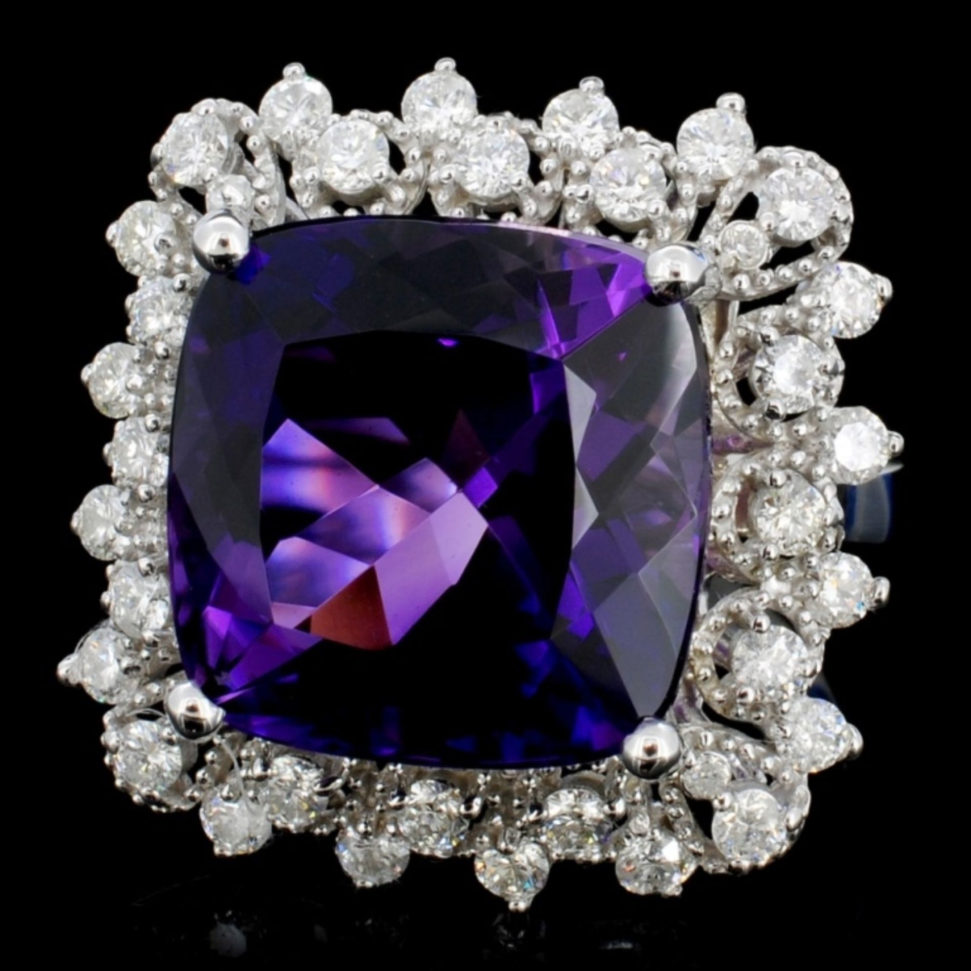 14K Gold 5.00ct Amethyst & 1.00ctw Diamond Ring - Image 2 of 4