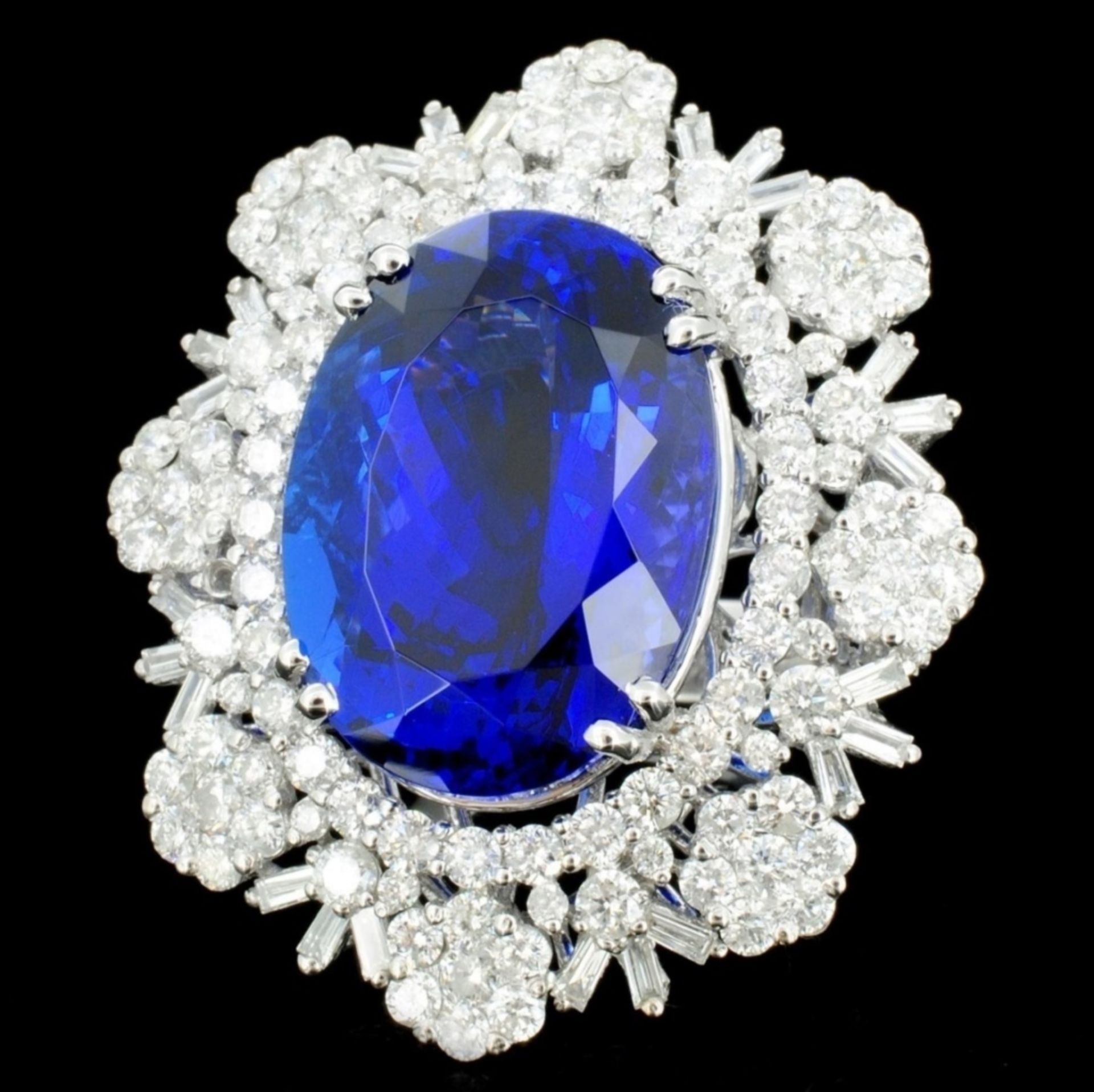 18K Gold 23.15 Tanzanite & 4.74ct Diamond Ring - Image 2 of 4