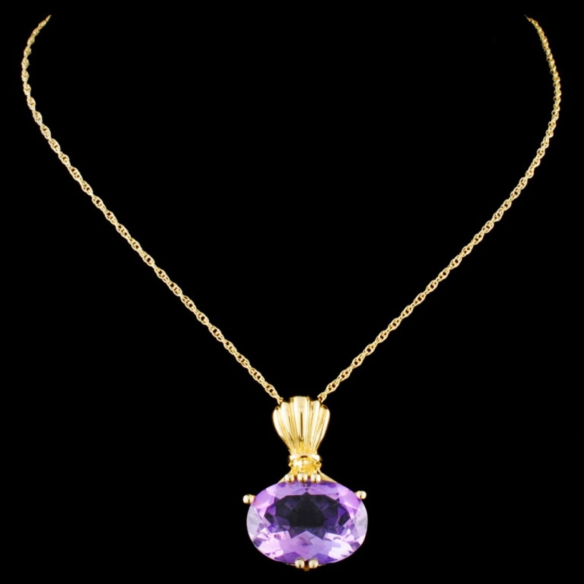 14K Gold 4.58ct Amethyst Pendant - Image 2 of 3