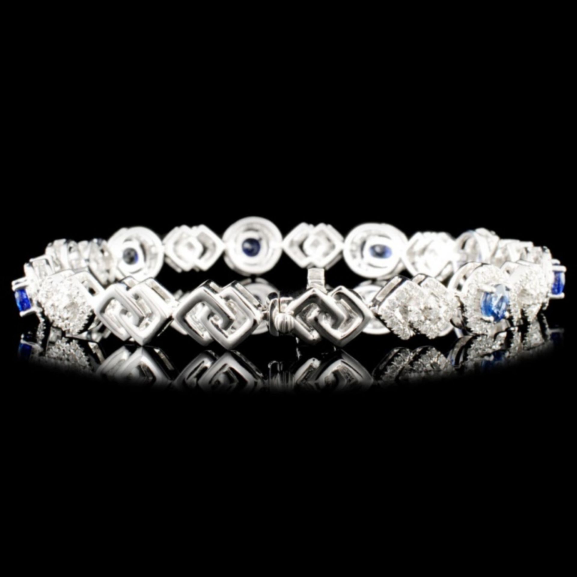 18K Gold 4.02ct Sapphire & 2.02ctw Diamond Bracele - Image 2 of 4