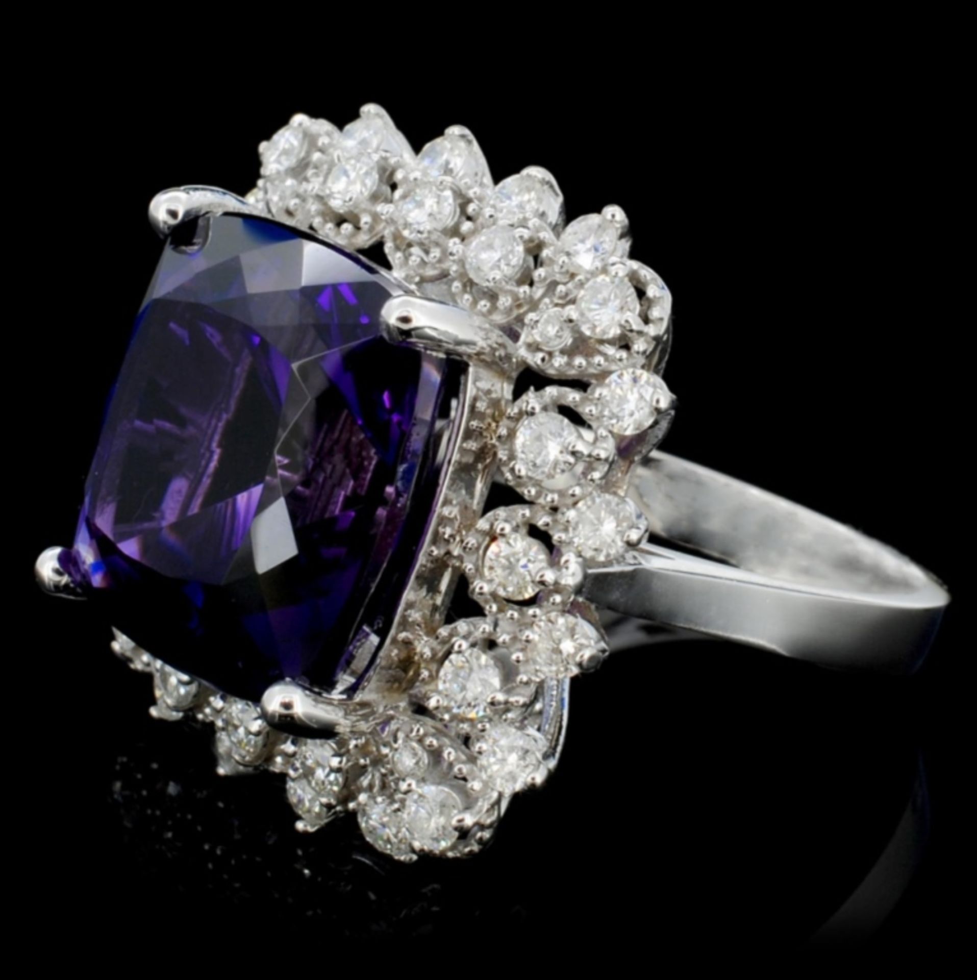 14K Gold 5.00ct Amethyst & 1.00ctw Diamond Ring - Image 3 of 4