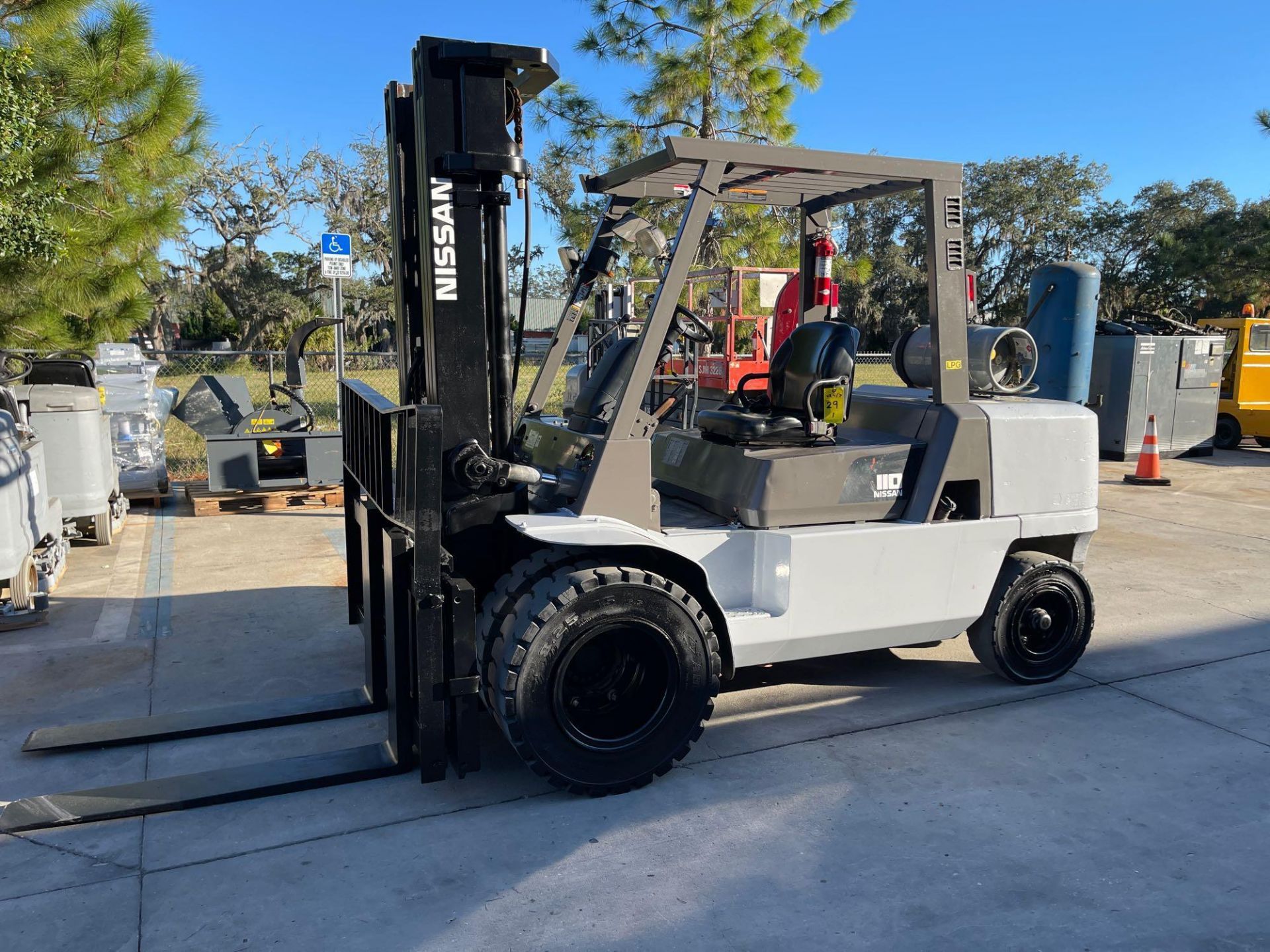 NISSAN LP FORKLIFT MODEL F04B50V-LP , APPROXIMATELY 10,800 LB CAPACITY, 201" HEIGHT CAPACITY