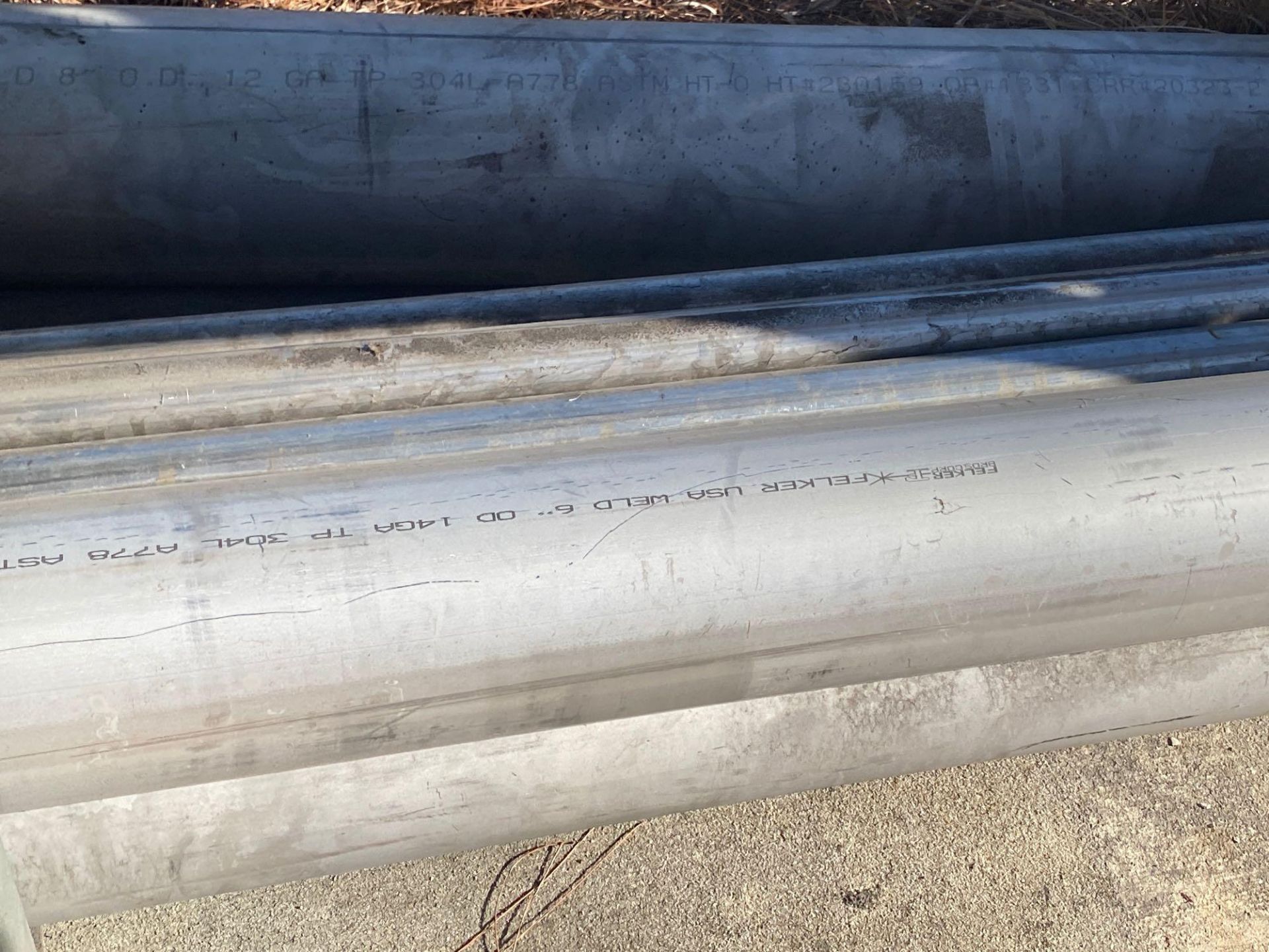 ASSORTED STAINLESS STEEL, STEEL PIPE WITH PIPE RACK - Image 7 of 7