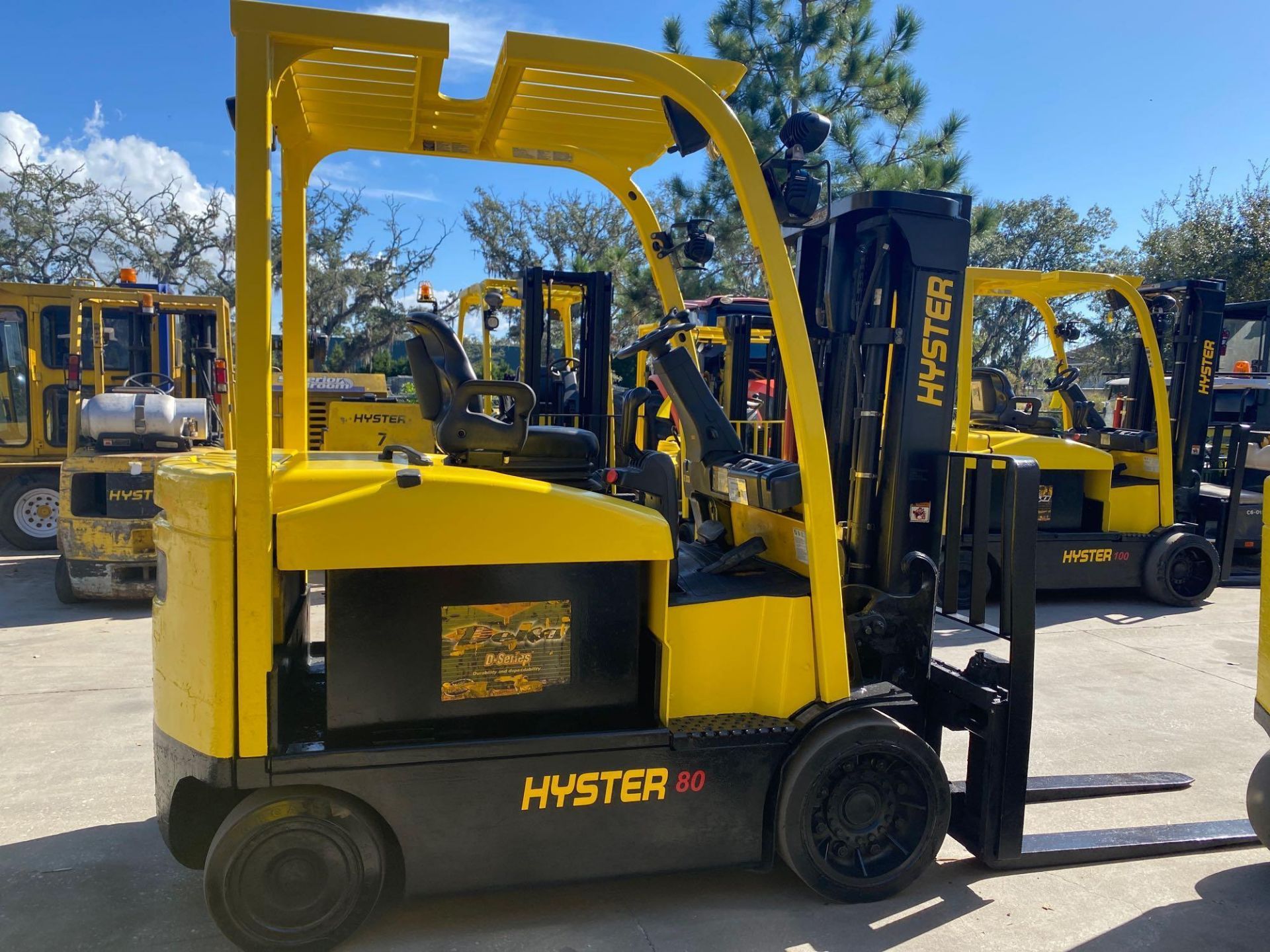 2014 HYSTER E80XN ELECTRIC FORKLIFT, 8,000 LB CAPACITY, TILT, SIDE SHIFT, 36V - Image 4 of 8