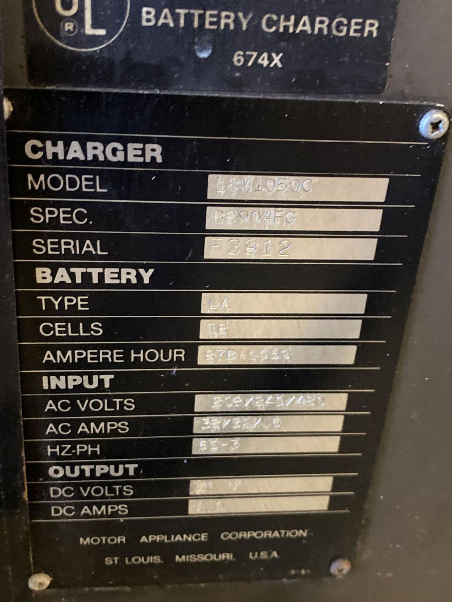 PILOT 36V BATTERY CHARGER MODEL 18M1050C - Image 4 of 4