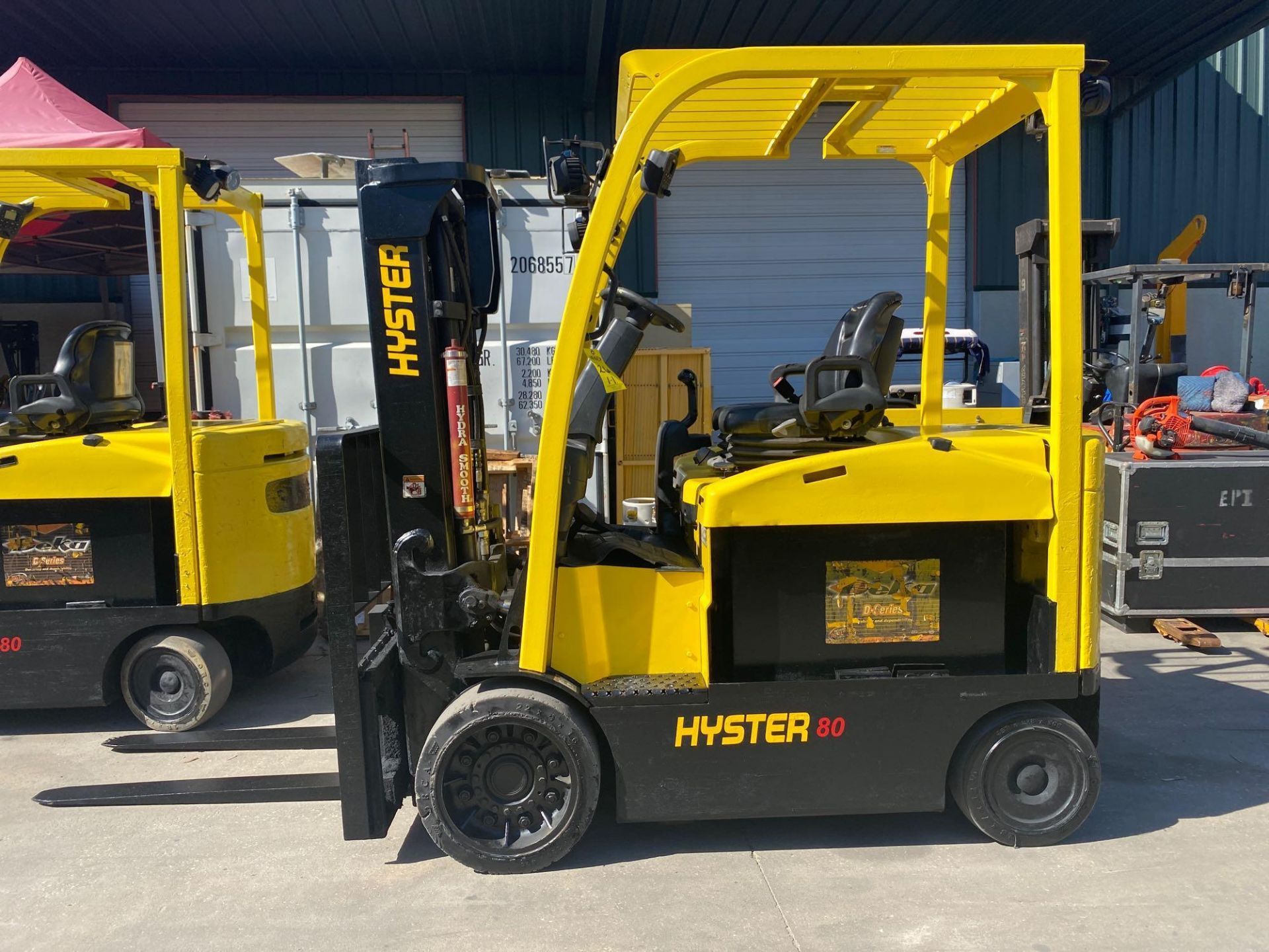 2014 HYSTER E80XN ELECTRIC FORKLIFT, 8,000 LB CAPACITY, TILT, SIDE SHIFT, 36V