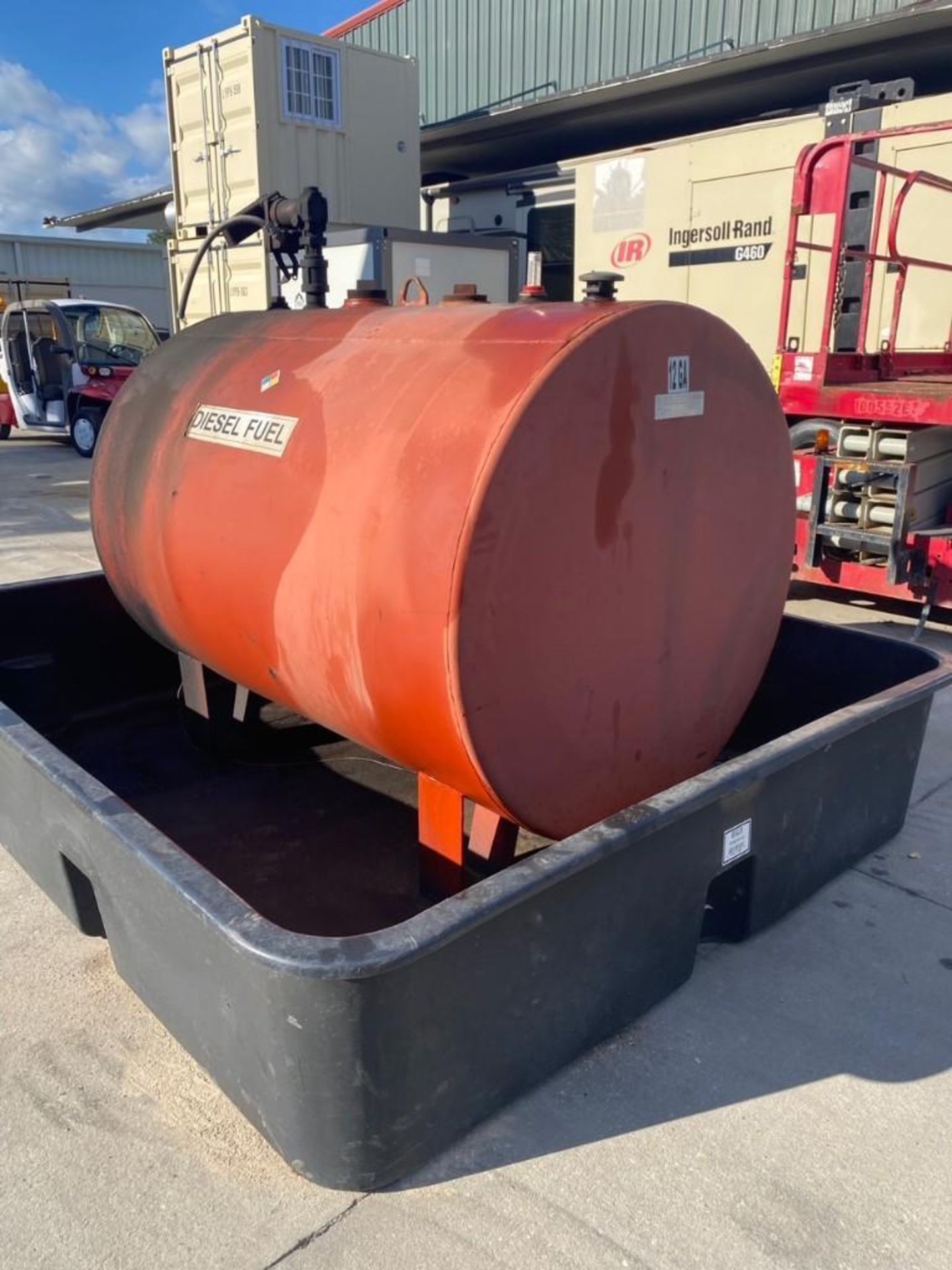 DOUBLE WALL DIESEL FUEL TANK GOOD, APPROX 2000 GALLON, SPILL BIN - Image 11 of 12