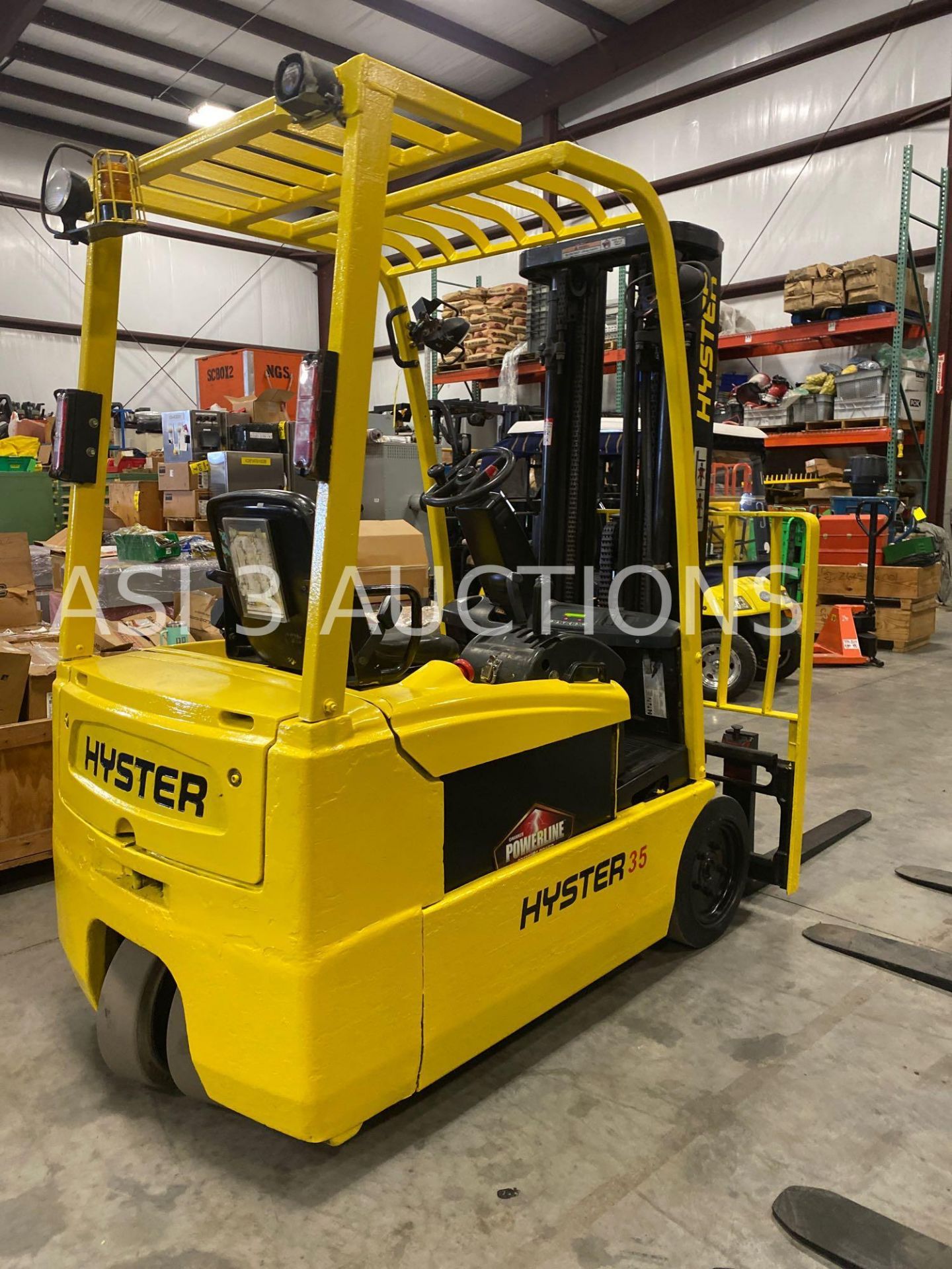 HYSTER J35ZT ELECTRIC FORKLIFT, 3,500 LB CAPACITY, TILT, SIDE SHIFT, 36V, RUNS AND OPERATES - Image 3 of 10