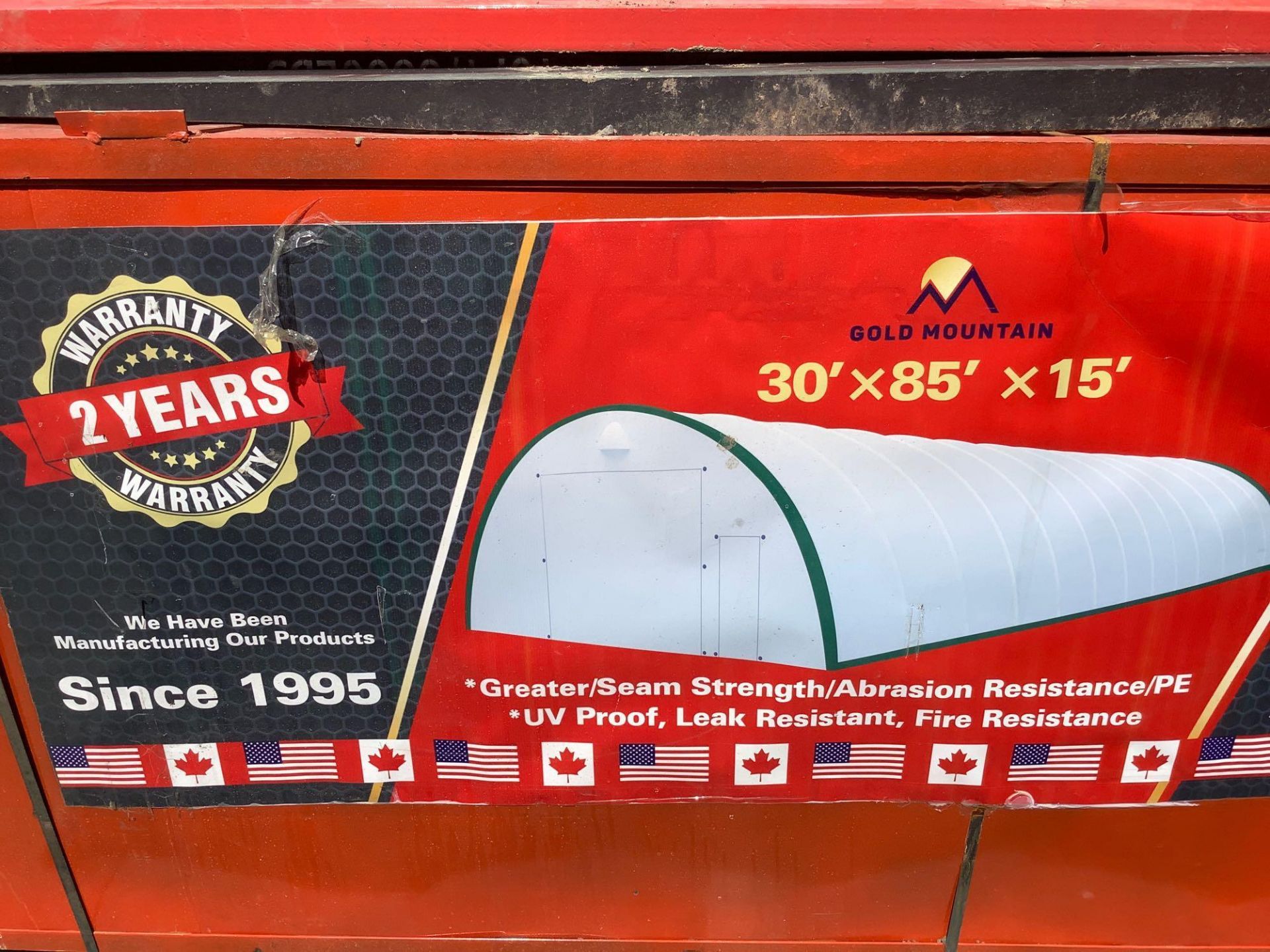 UNUSED GOLD MOUNTAIN TENT MODEL 308515R, APPROX85’ x 15’ , UV PROOF, LEAK RESISTANT, FIRE RESISTANT - Image 3 of 4