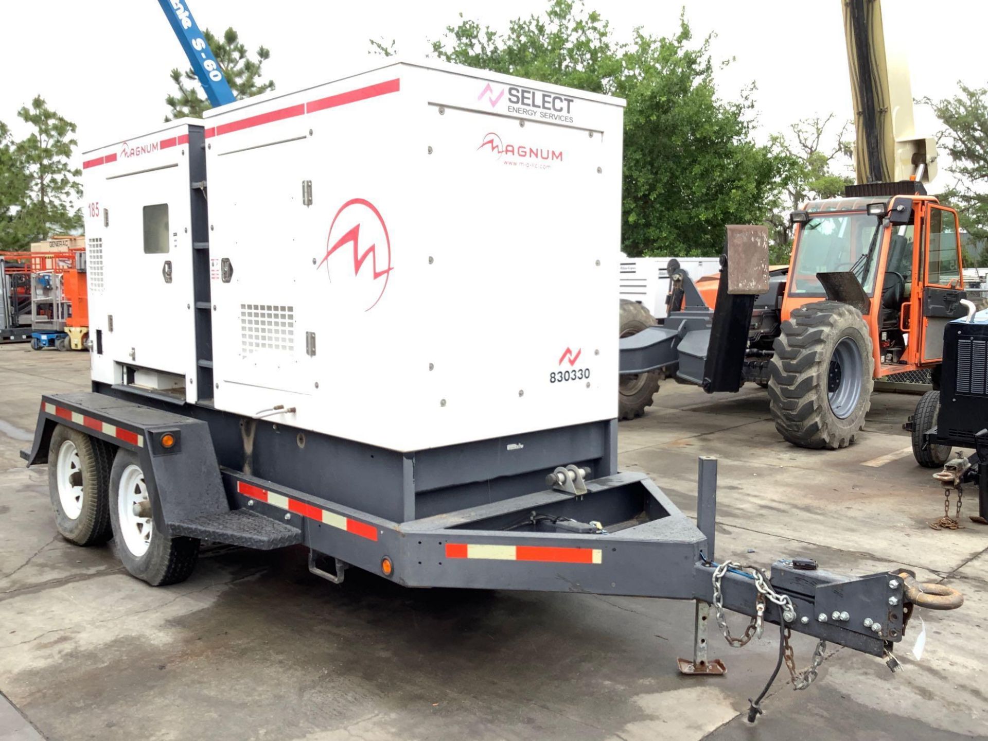 2012 TRAILER MOUNTED DIESEL MAGNUM 185 GENERATOR MODEL 431PSL6306,PHASE 3 ,CONTINUOUS DUTY VOLTS 480 - Image 3 of 15