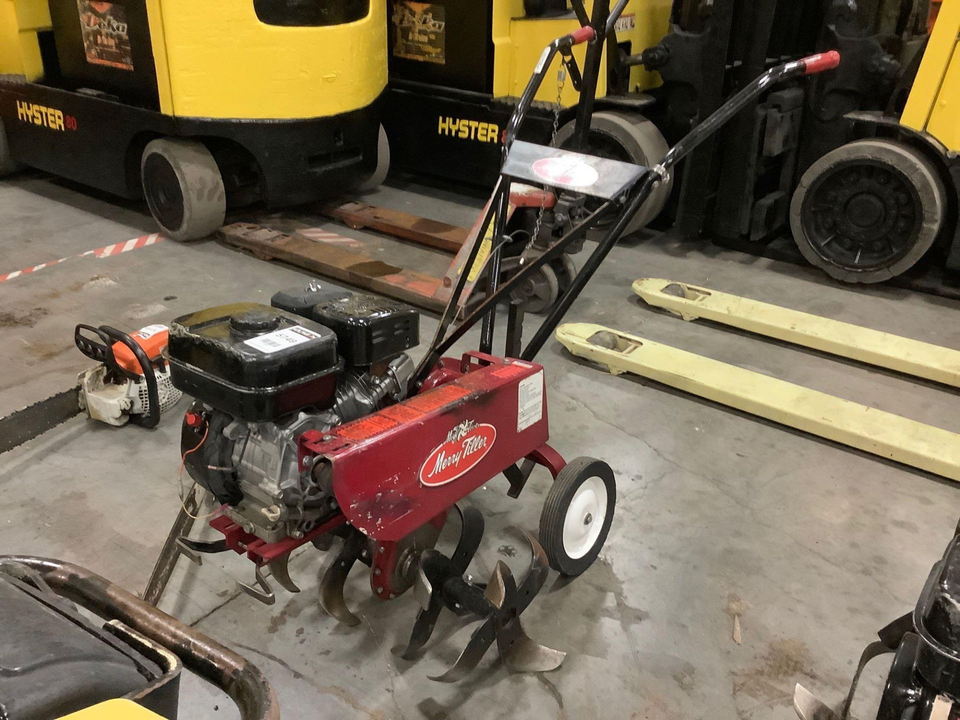 MERRY TILLER FORWARD ROTATING MID-TINE TILLER, GAS POWERED, RUNS & OPERATES