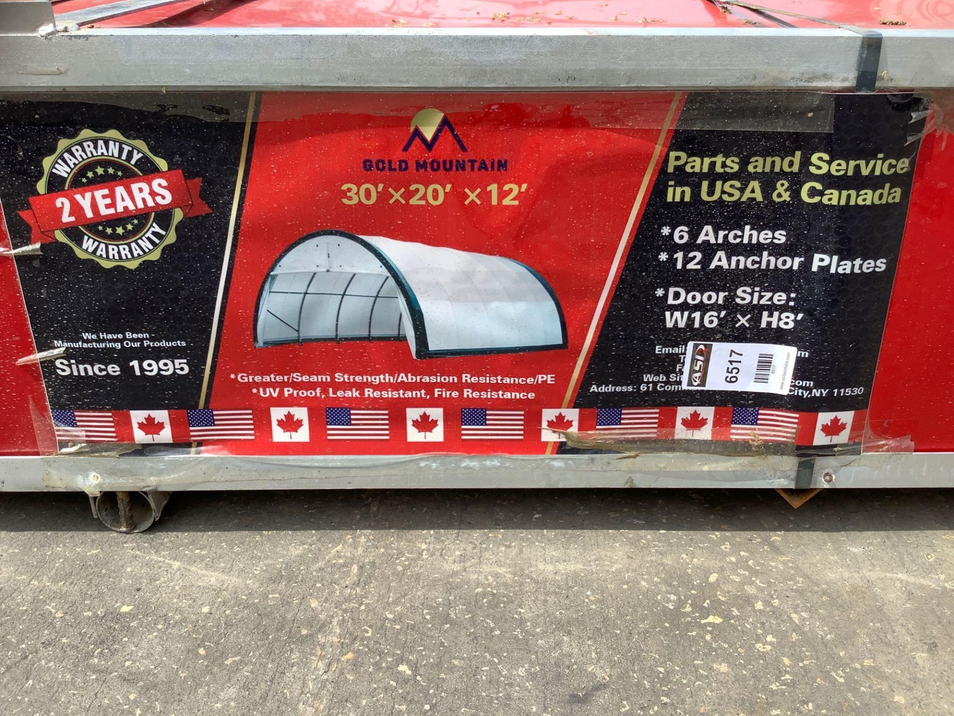 UNUSED GOLD MOUNTAIN DOME STORAGE SHELTER MODEL S203012R , APPROX 30' x 20' x 12', UV PROOF, LEAK RE - Image 5 of 5