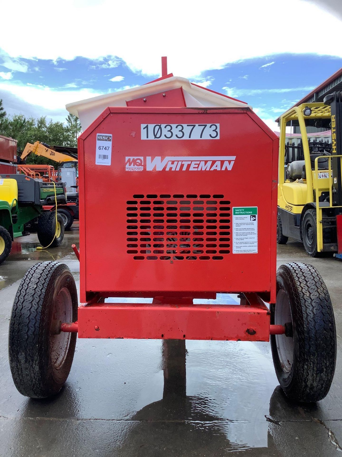 MQ MULTIQUIP WHITEMAN POLY DRUM MORTAR MIXER MODEL WM90PH3, TRAILER MOUNTED, ELECTRIC, HONDA GX240 E - Image 5 of 13