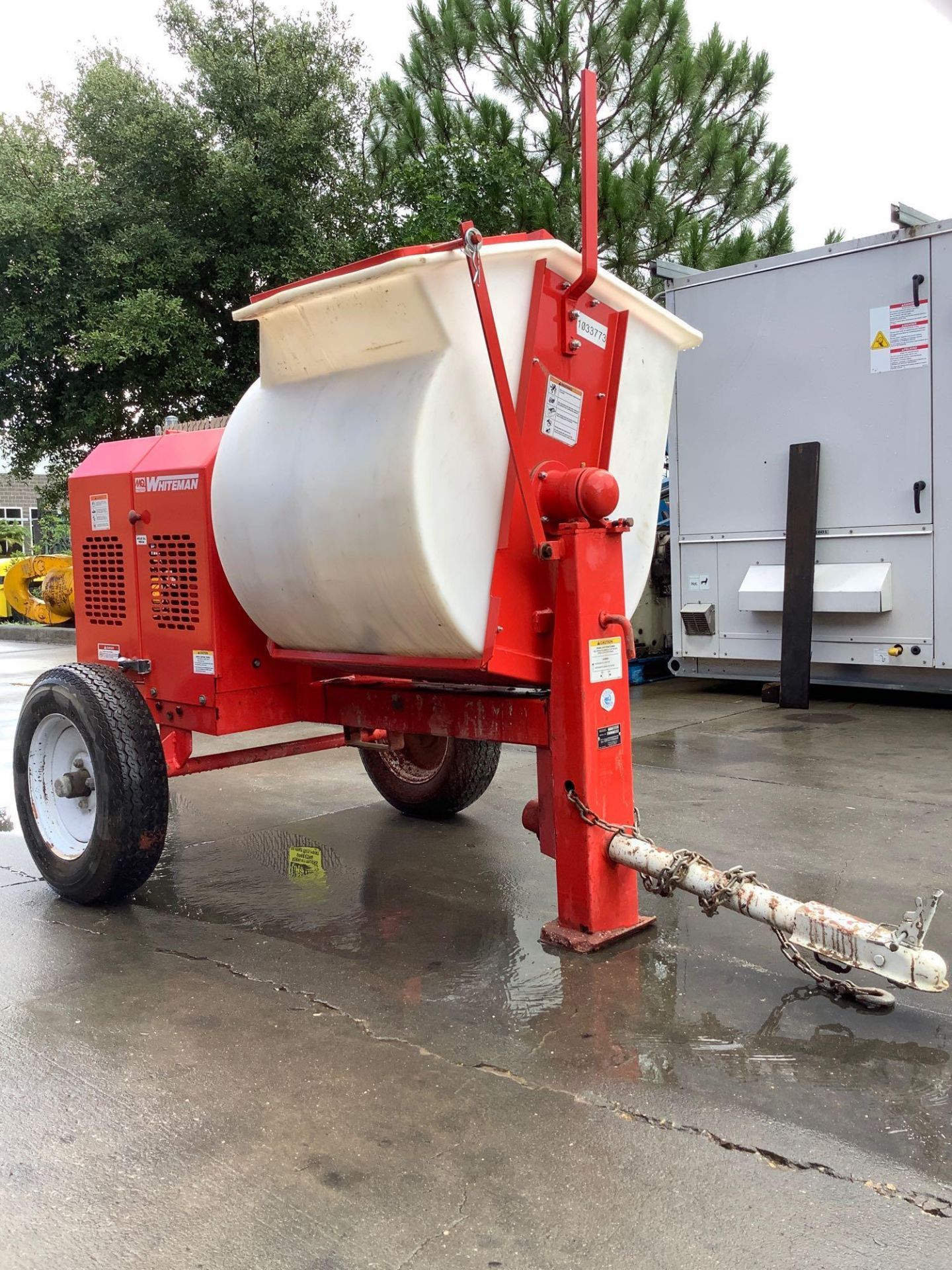 MQ MULTIQUIP WHITEMAN POLY DRUM MORTAR MIXER MODEL WM90PH3, TRAILER MOUNTED, ELECTRIC, HONDA GX240 E - Image 8 of 13