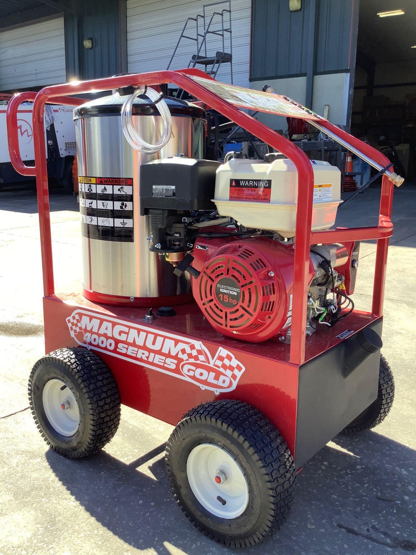 UNUSED 2021 MAGNUM 4000 SERIES GOLD HOT WATER PRESSURE WASHER,DIESEL GAS POWER, ELECTRIC START, APPR - Image 9 of 13