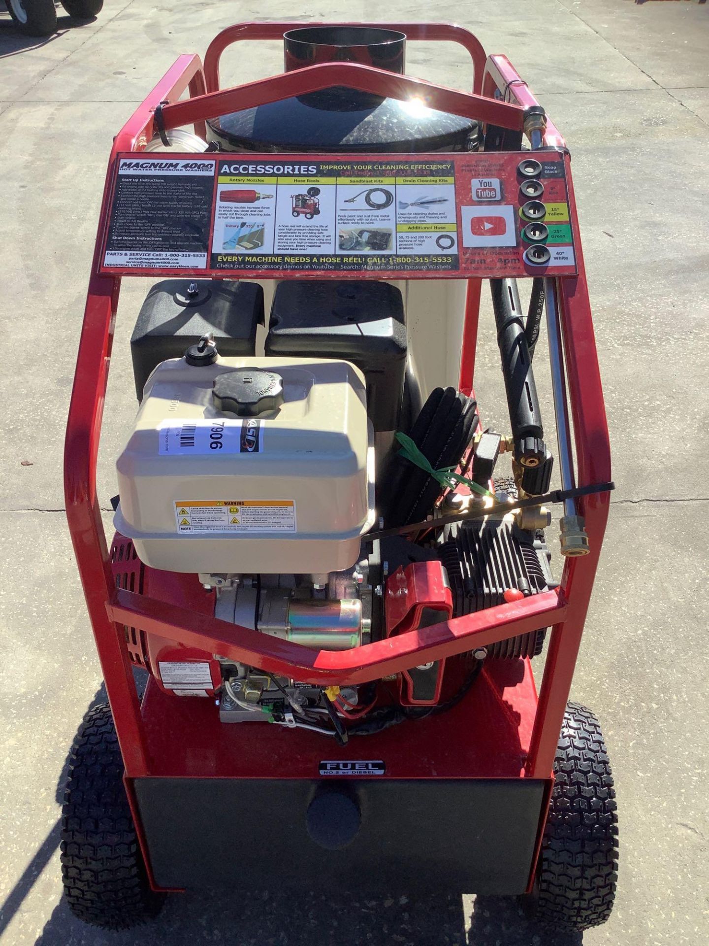 UNUSED 2021 MAGNUM 4000 SERIES GOLD HOT WATER PRESSURE WASHER,DIESEL GAS POWER, ELECTRIC START, APPR - Image 11 of 13