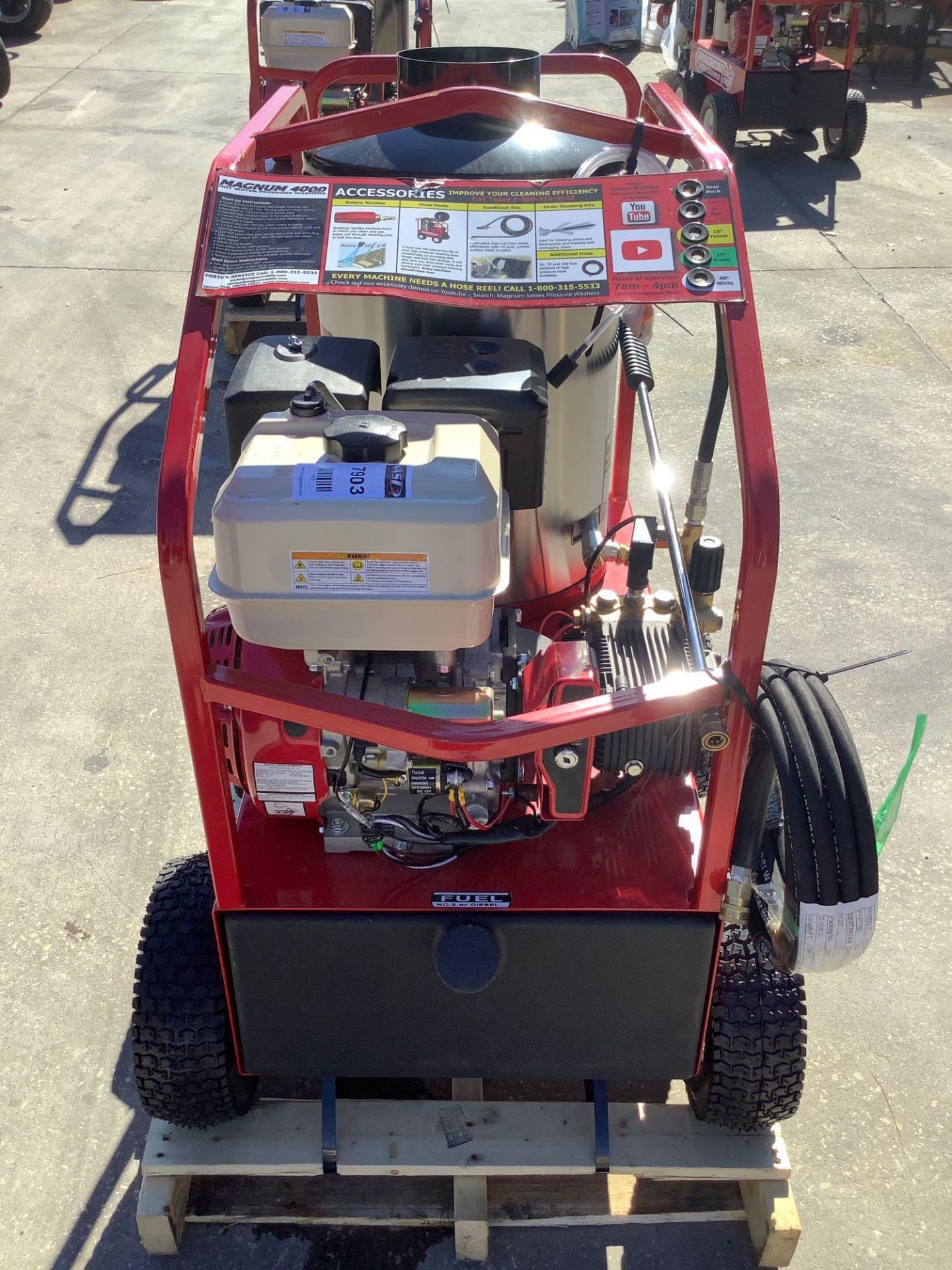 UNUSED 2021 MAGNUM 4000 SERIES GOLD HOT WATER PRESSURE WASHER,DIESEL GAS POWER, ELECTRIC START, APPR - Image 10 of 14