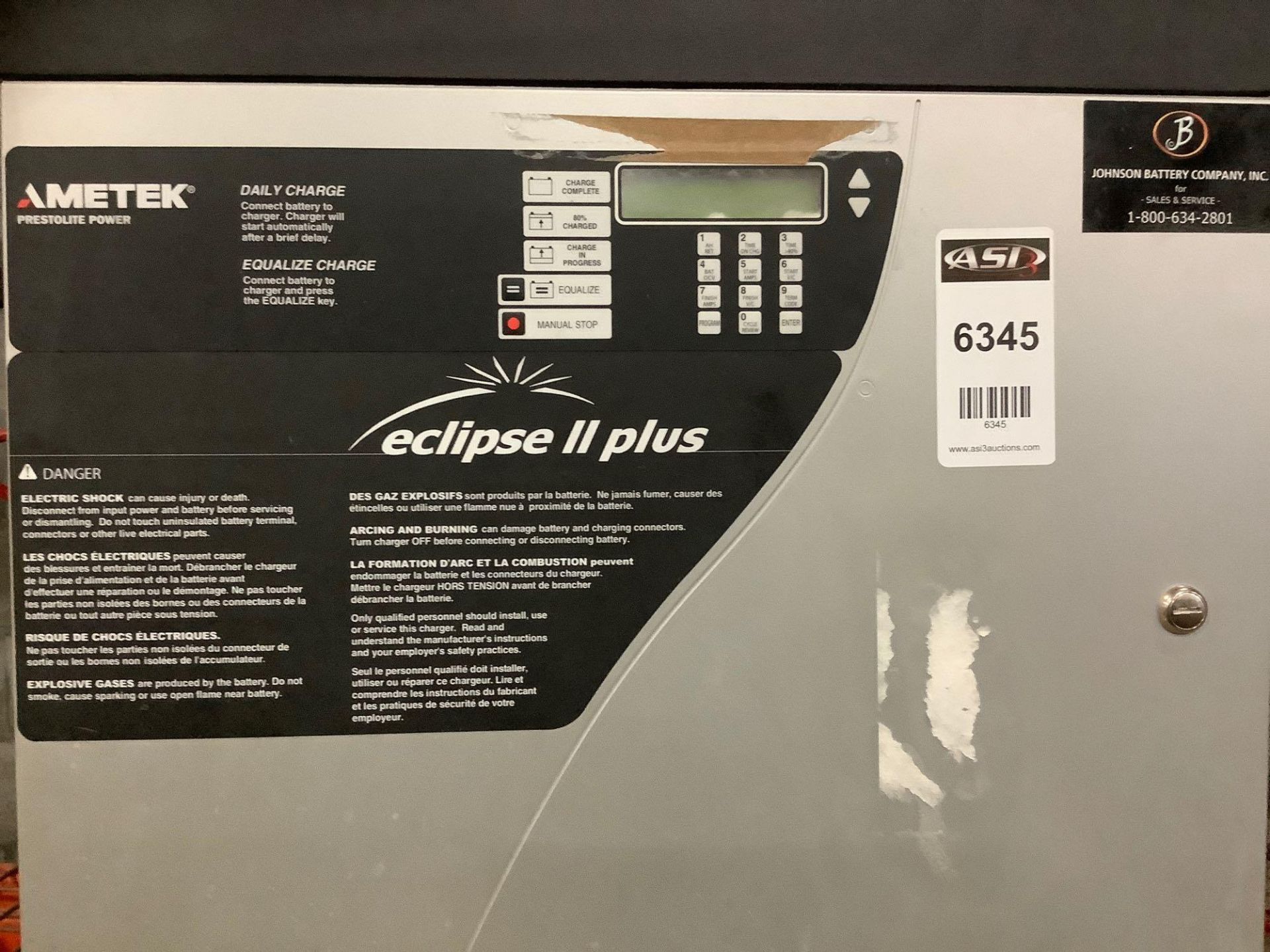 AMETEK PRESTOLITE POWER ECLIPSE II PLUS BATTERY CHARGER MODEL 550EC3- 12SPC, PHASE 3, APPROX OUTPUT - Image 6 of 7