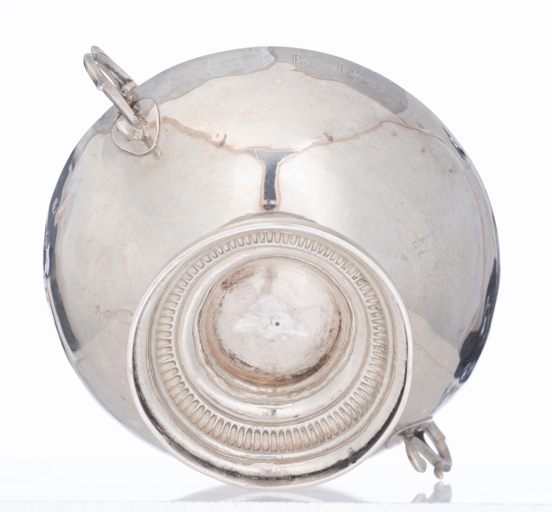 A fine Empire silver wedding cup monogrammed 'B.D.', hallmarked Dijon (1809-1819), 950/000, H 8,5 - - Image 6 of 13