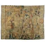 A Flemish wall tapestry depicting the death of Alexander the Great, ca 1600, possibly from a Brussel