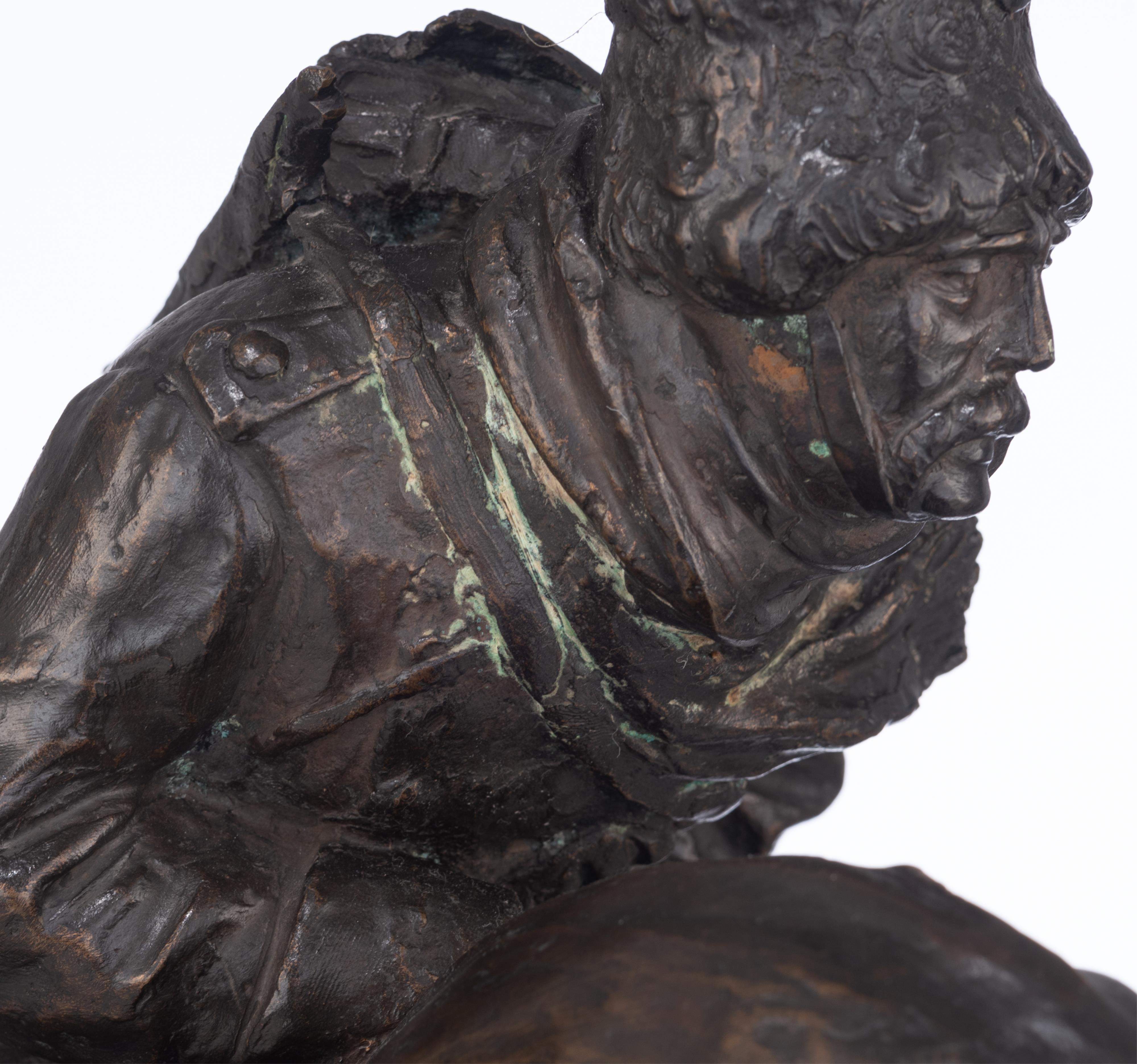 Malavolti A., a Cossack soldier on horseback, with inscription 'cire perdue', patinated bronze, H 48 - Image 8 of 14