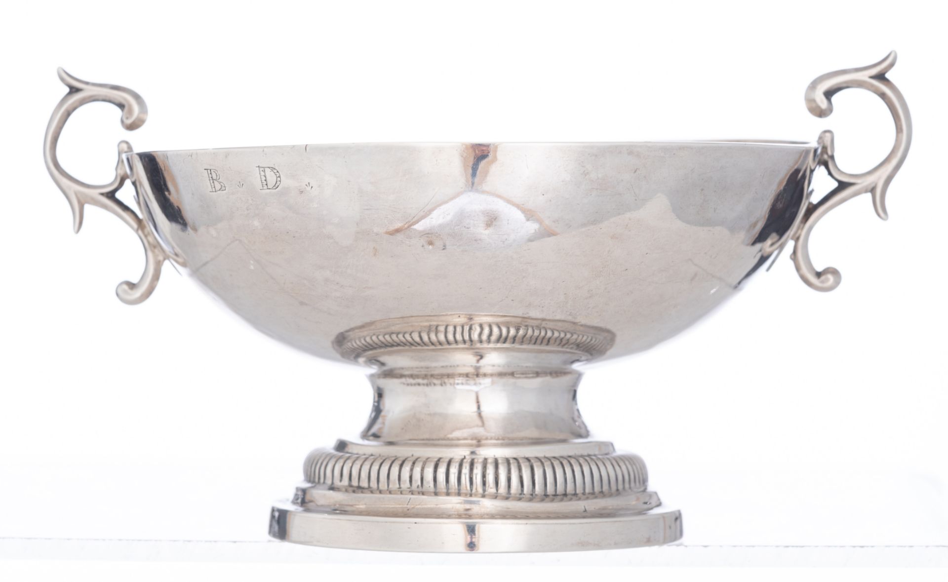 A fine Empire silver wedding cup monogrammed 'B.D.', hallmarked Dijon (1809-1819), 950/000, H 8,5 - - Image 3 of 13