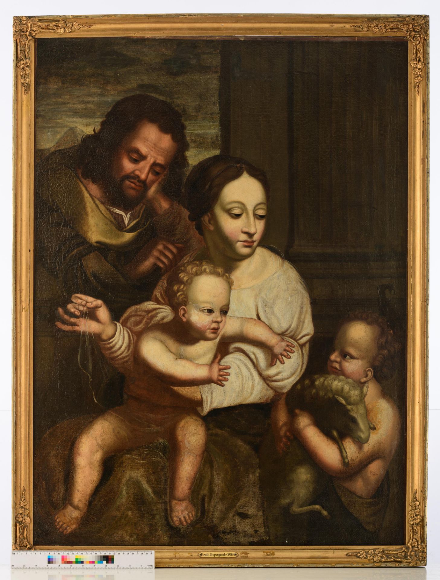 No visible signature, Joseph and Mary holding the Holy Child playing with the young Saint John The B - Image 11 of 11