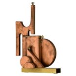 Molinari M., 'Un Sacrestano', Nø 1/1, dated 1982, a copper and brass abstract work, H 60,5 - W 40 cm