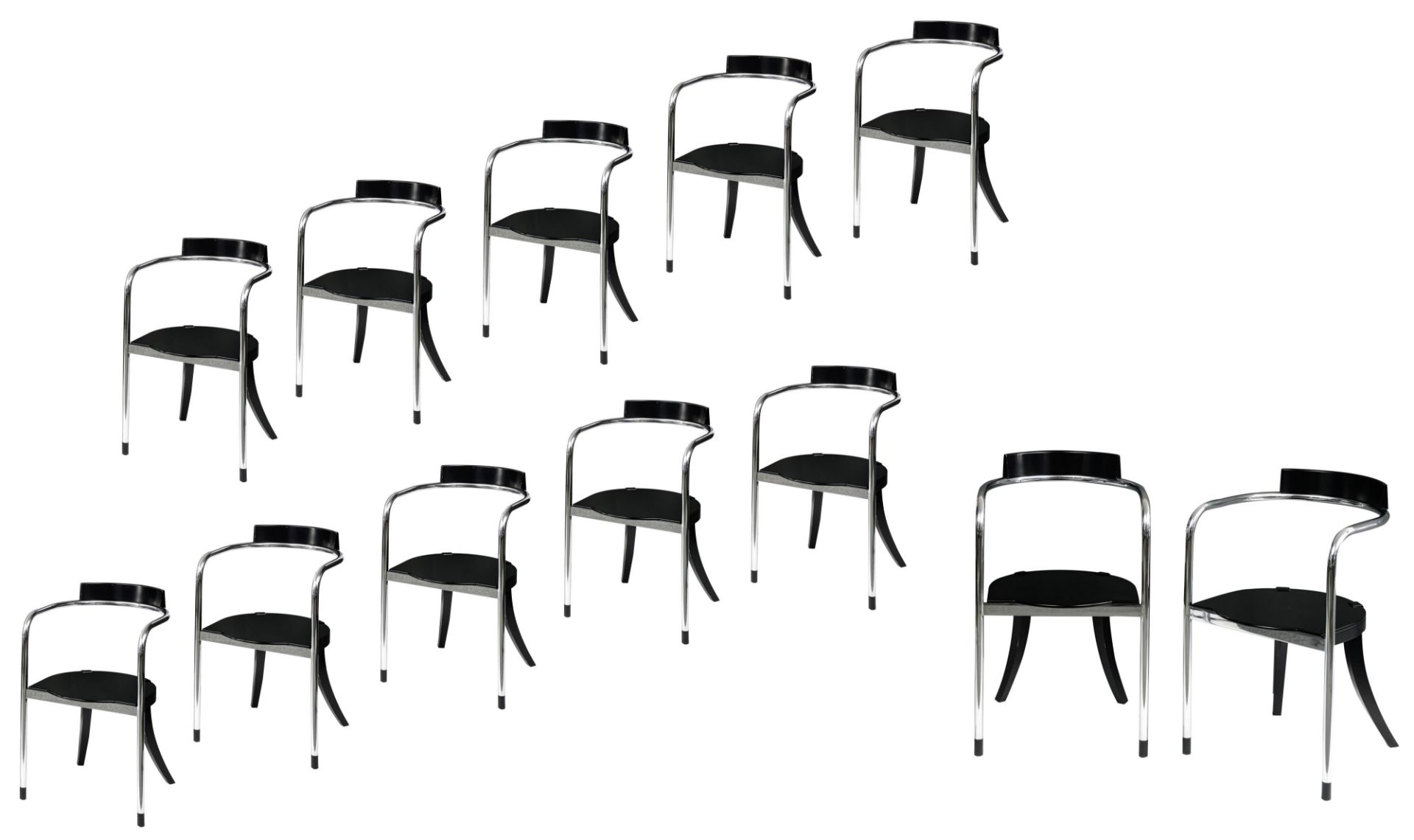 A set of twelve 'Fauno' dining chairs, design by David Palterer for Zanotta, marked Zanotta, made in