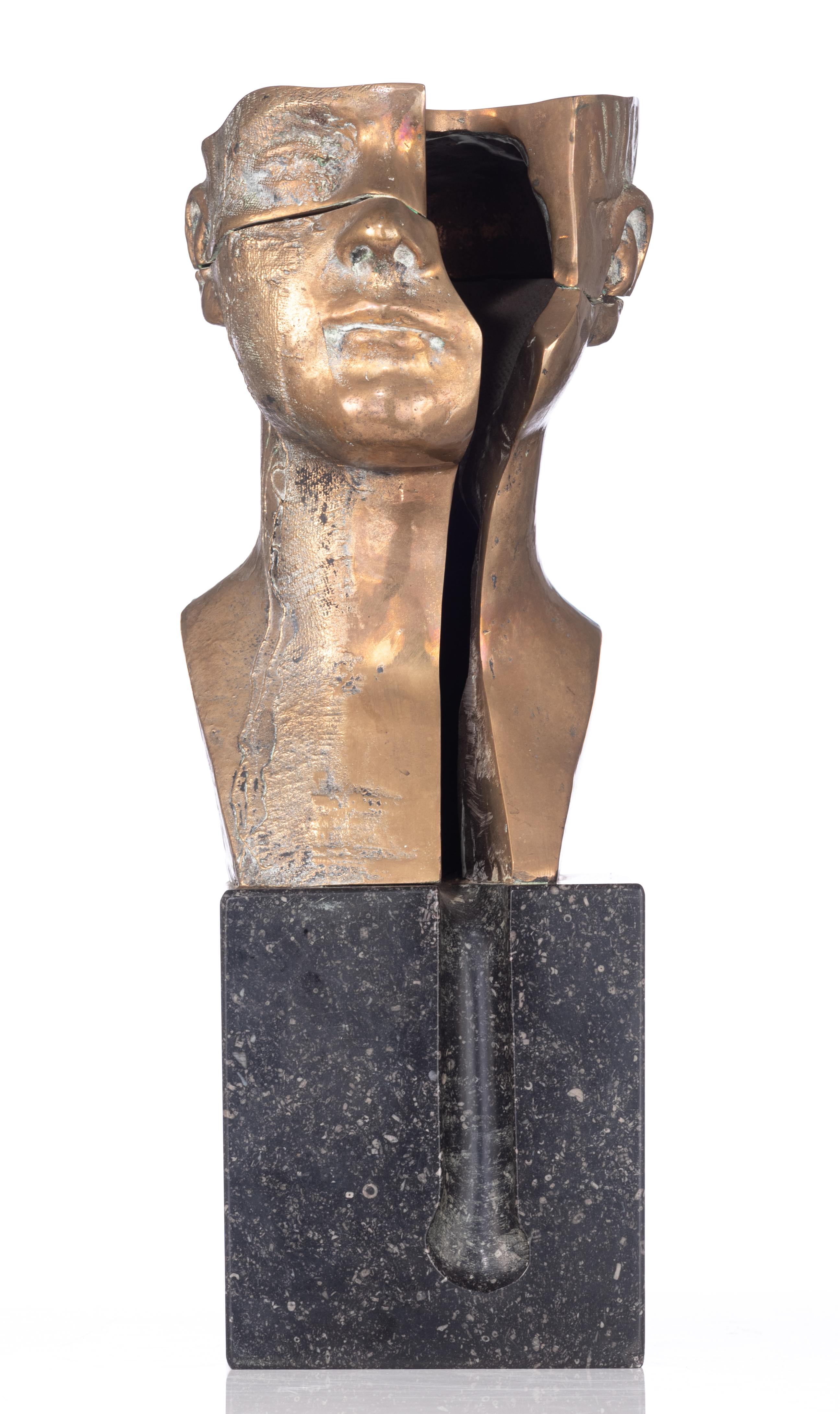Claerhout J., untitled, patinated bronze, H 42 - W 46 cm. Added: Verjans R., untitled, dated 1975, N - Image 2 of 12