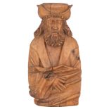 A finely carved walnut sculpture of Saint Jacob, German, 16thC, H 53 cm