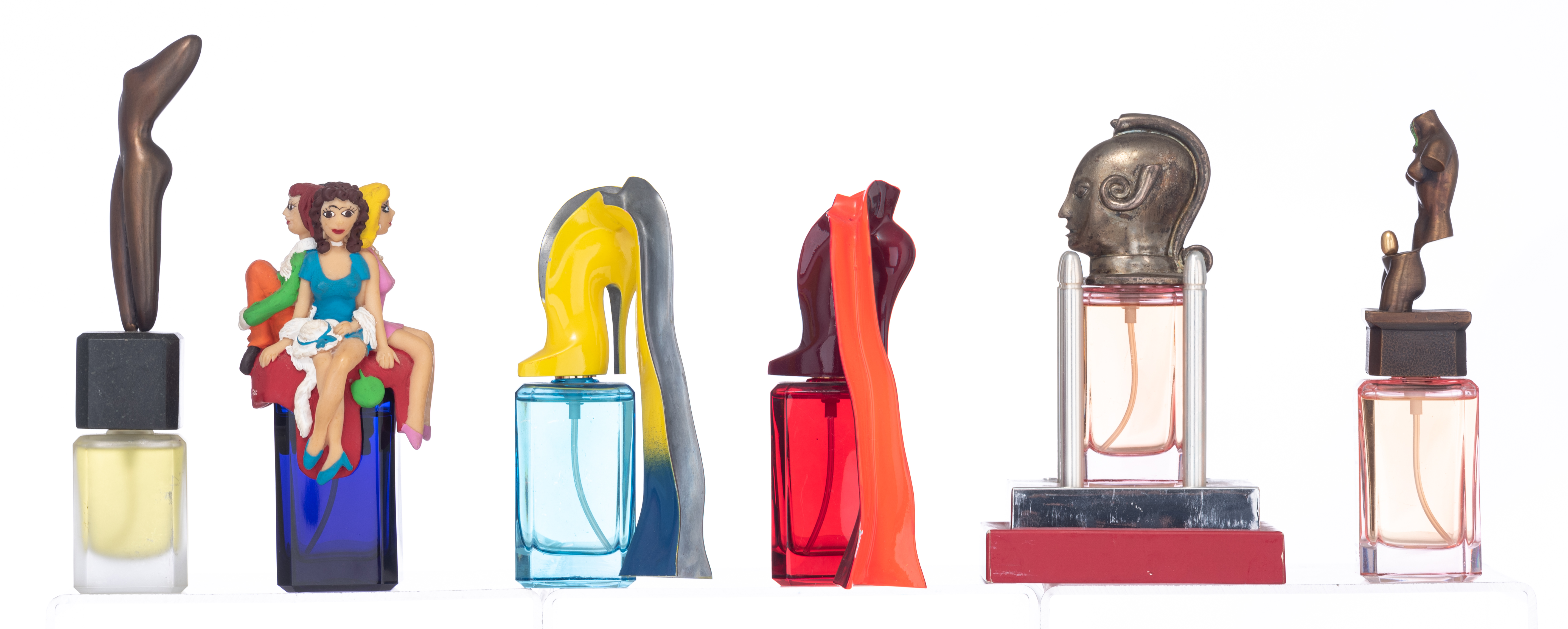 A series of 18 Les Beaux Arts perfume bottles with patinated bronze sculptures, design by various ar - Image 3 of 35