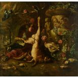 No visible signature (in the manner of Jan Weenix), a still life with poultry, a hare and a Medici v