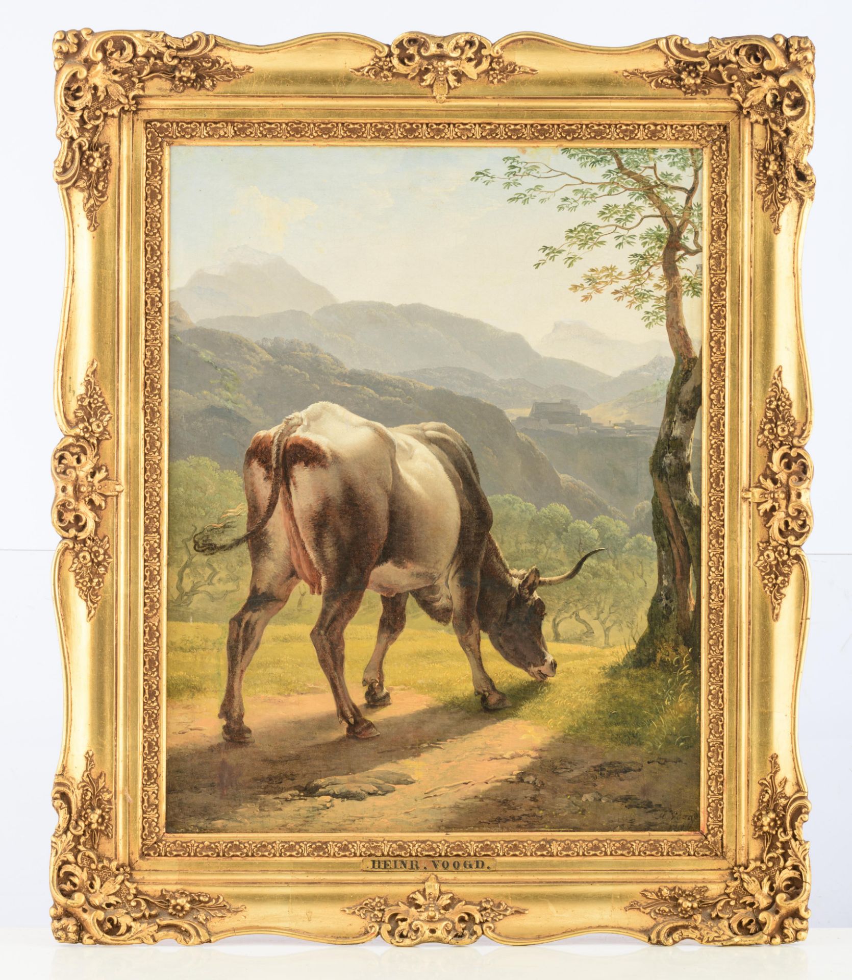 Voogd H., the grazing cow, dated 1817, oil on canvas, 48 x 61 cm - Image 3 of 7