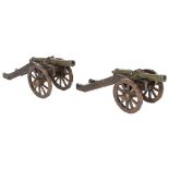 A pair of miniature bronze cannons, with the coat of arms of Dinant and inscription 'Nollet-Macret D